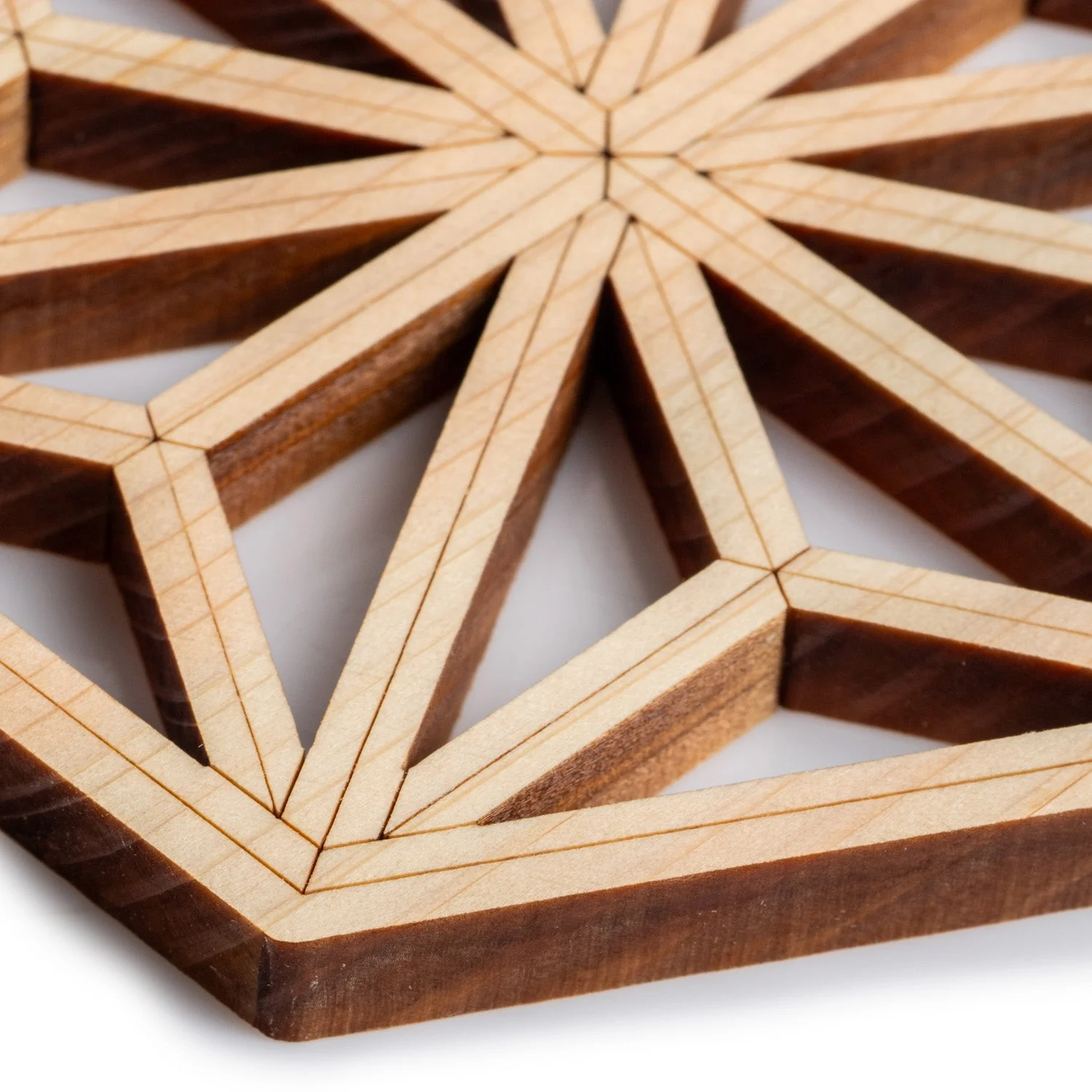 Asanoha Natural Wood Premium Japanese Coaster - Image 3