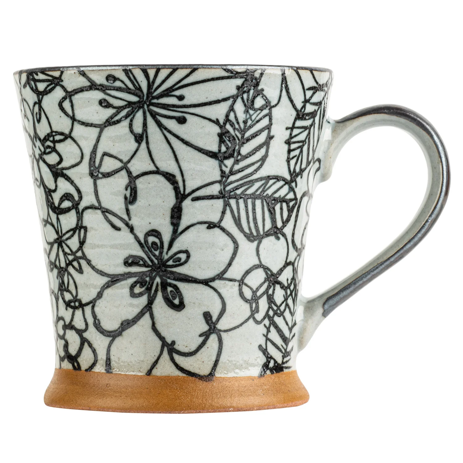 Black Flower Garden Japanese Mug - Image 2