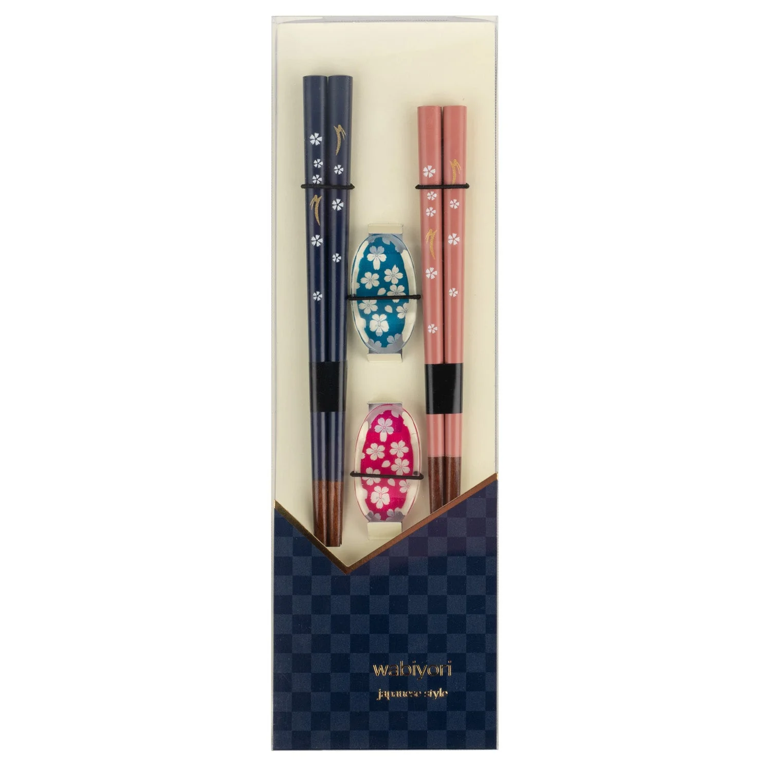 Blue and Pink Blossom Japanese Chopstick Gift Set - Image 4