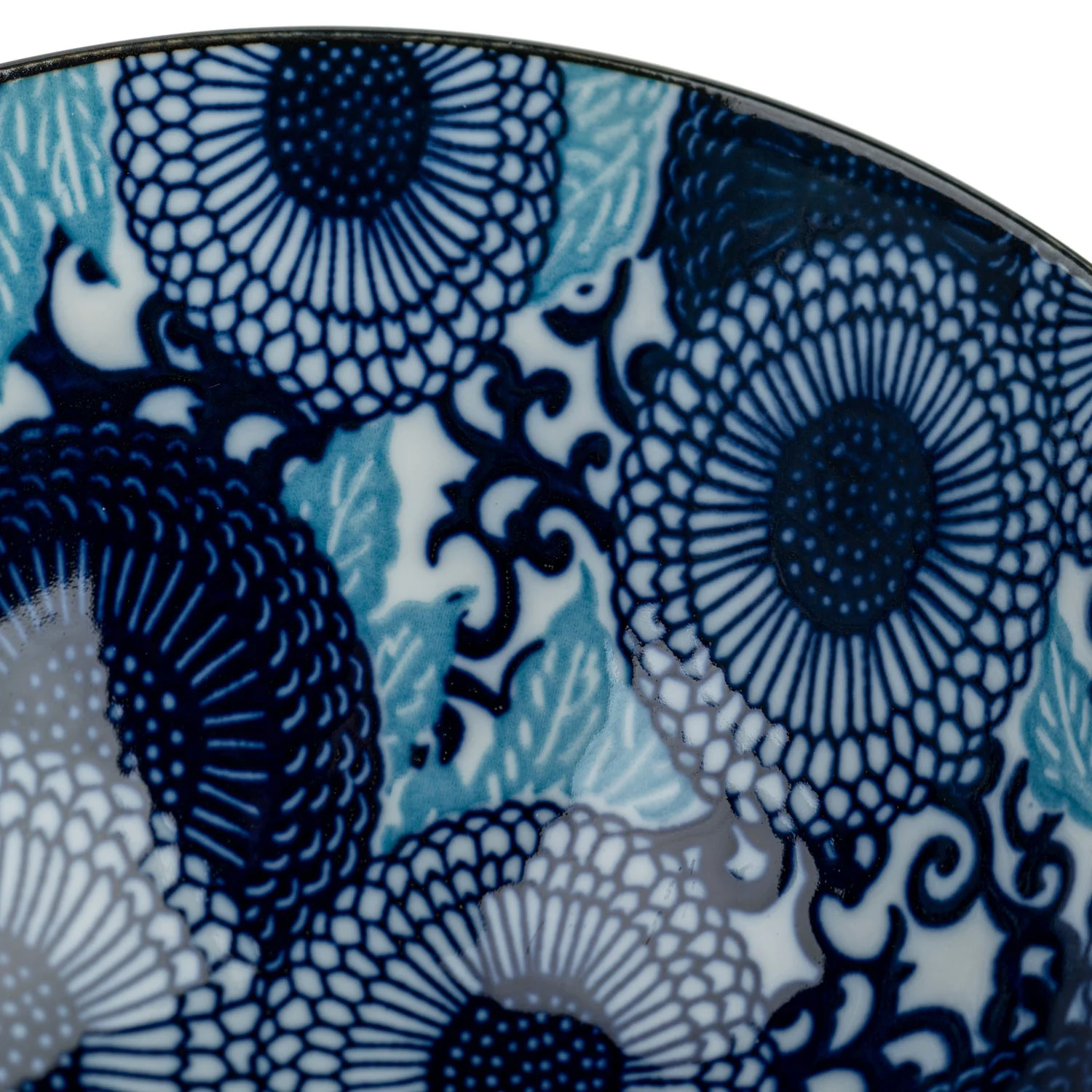 Blue Chrysanthemum Japanese Ramen Bowl - Image 4