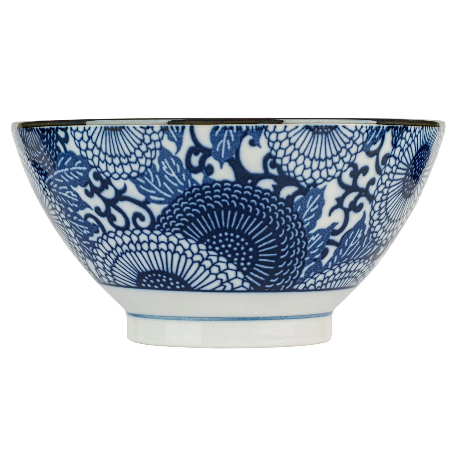Blue Chrysanthemum Japanese Ramen Bowl Set - Image 3
