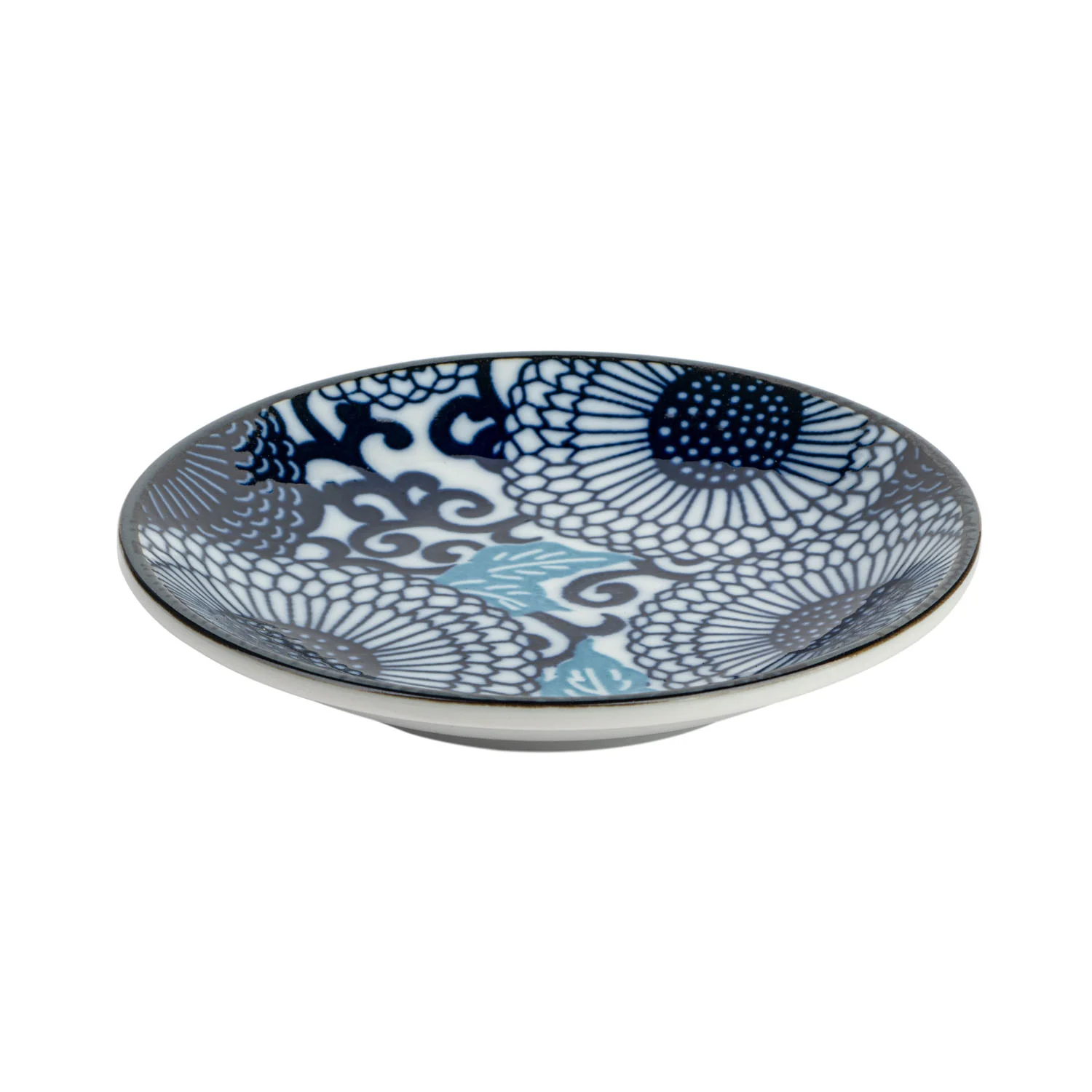 Blue Chrysanthemum Japanese Sauce Dish
