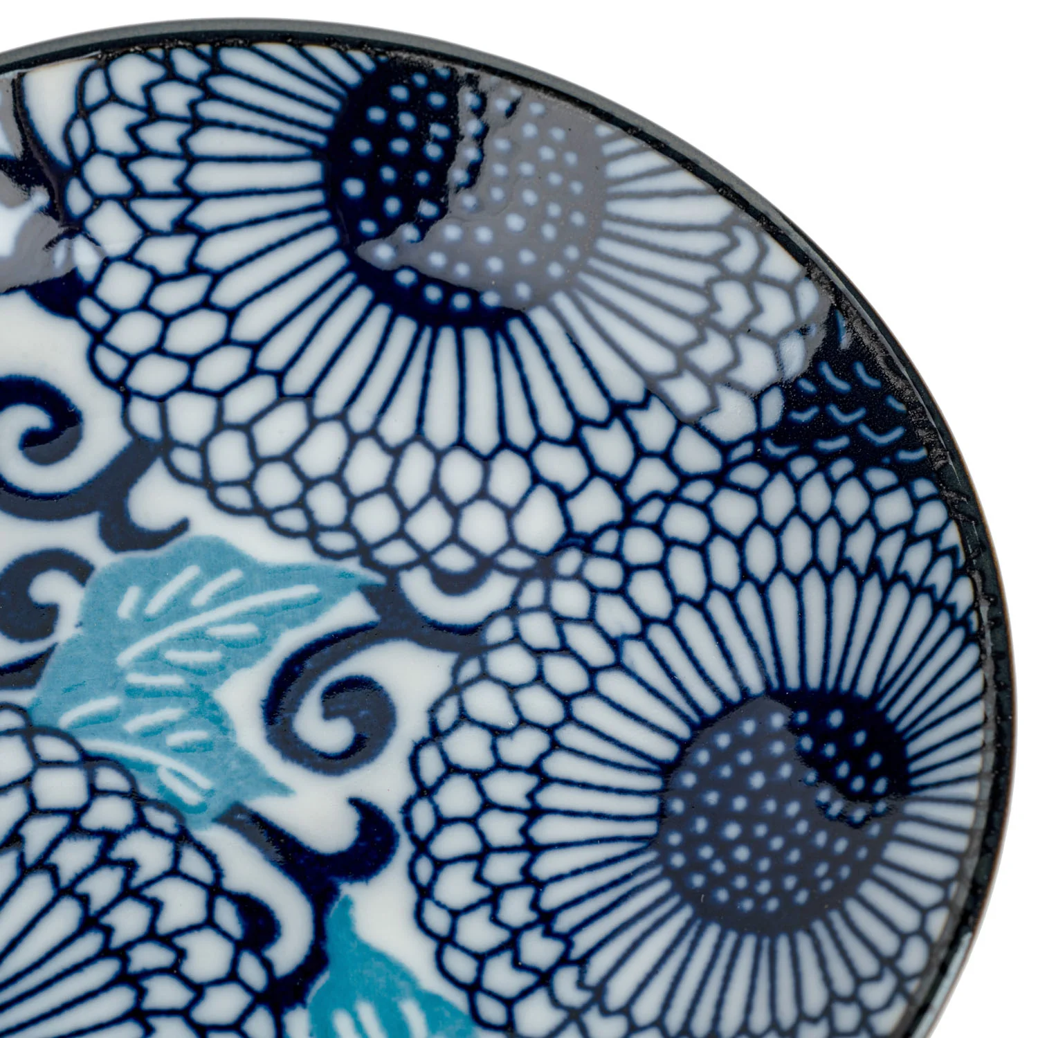 Blue Chrysanthemum Japanese Sauce Dish - Image 3
