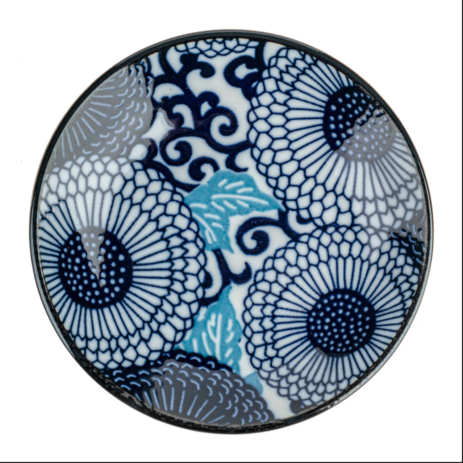 Blue Chrysanthemum Japanese Sauce Dish - Image 4