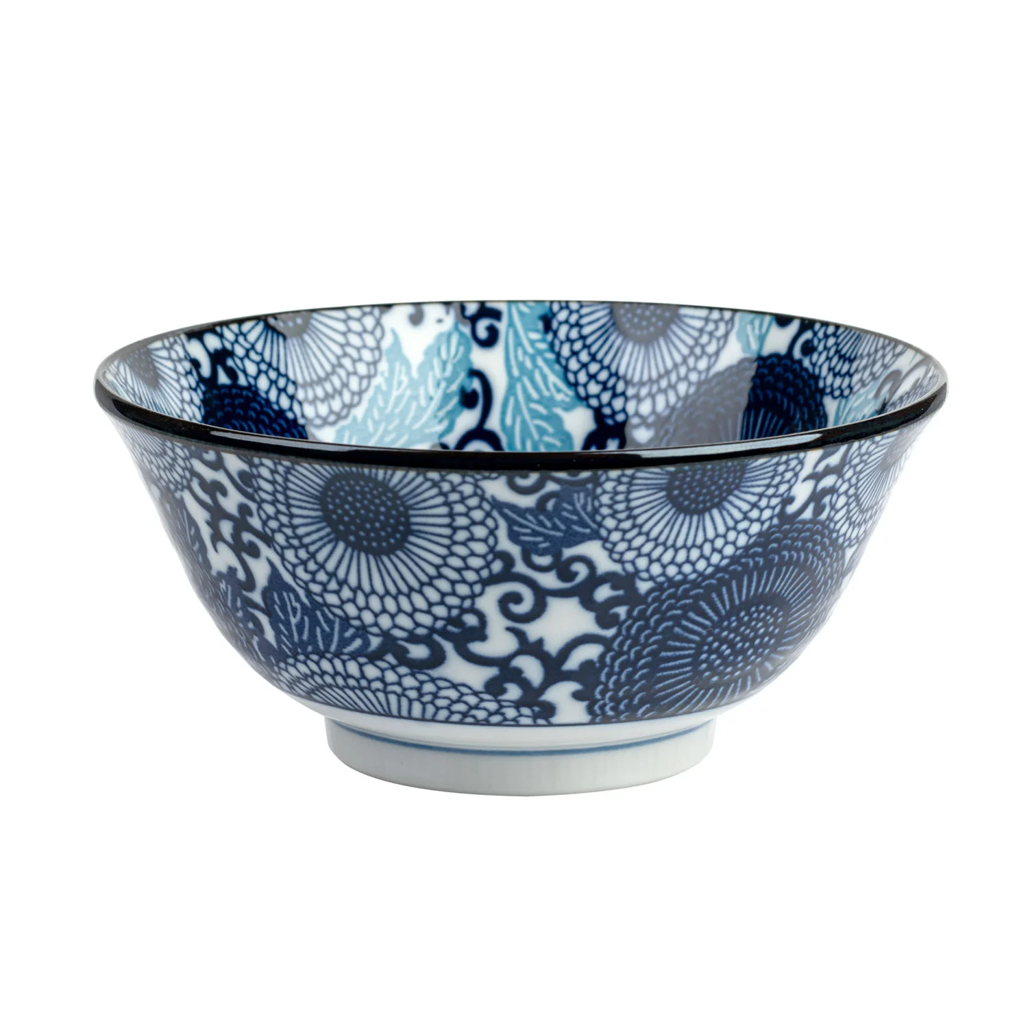 Blue Chrysanthemum Japanese Soup Bowl