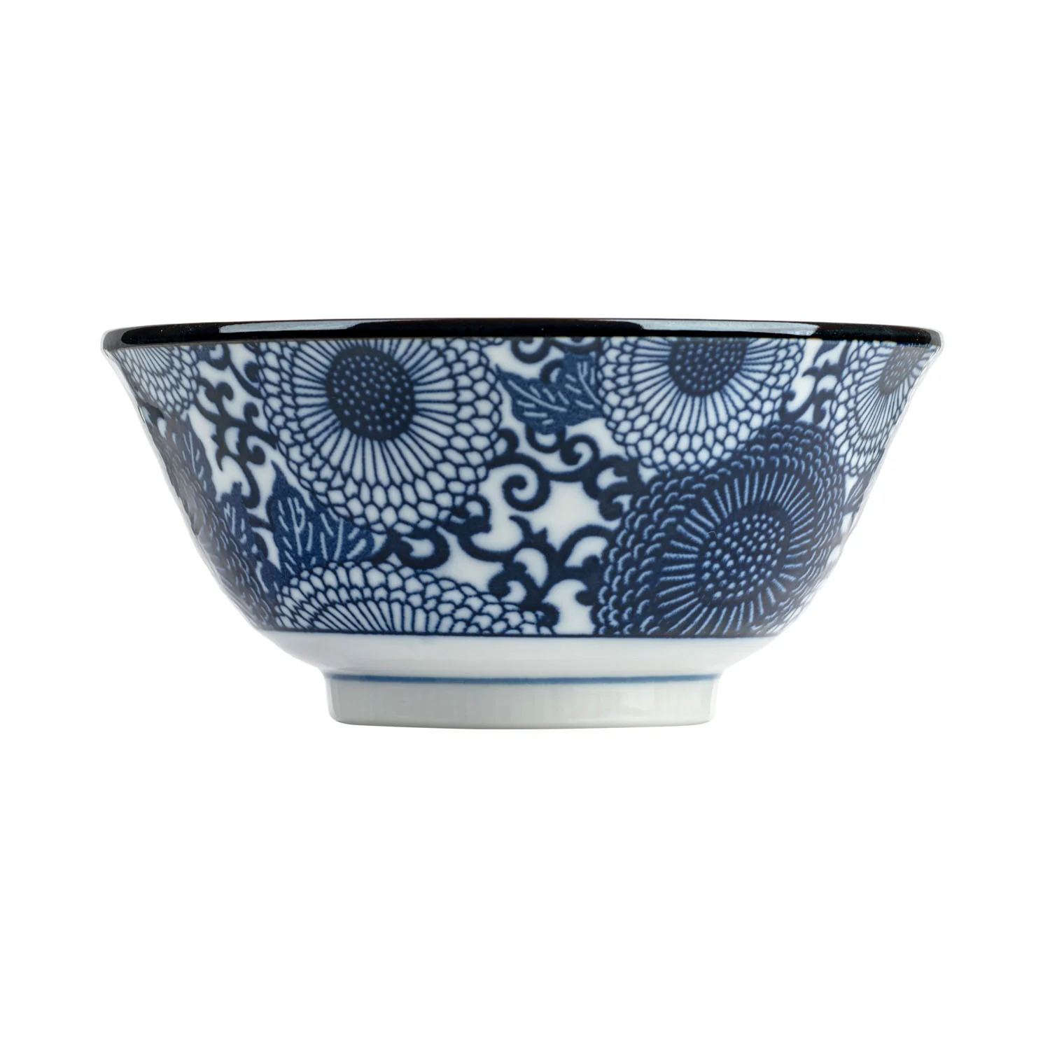 Blue Chrysanthemum Japanese Soup Bowl - Image 3