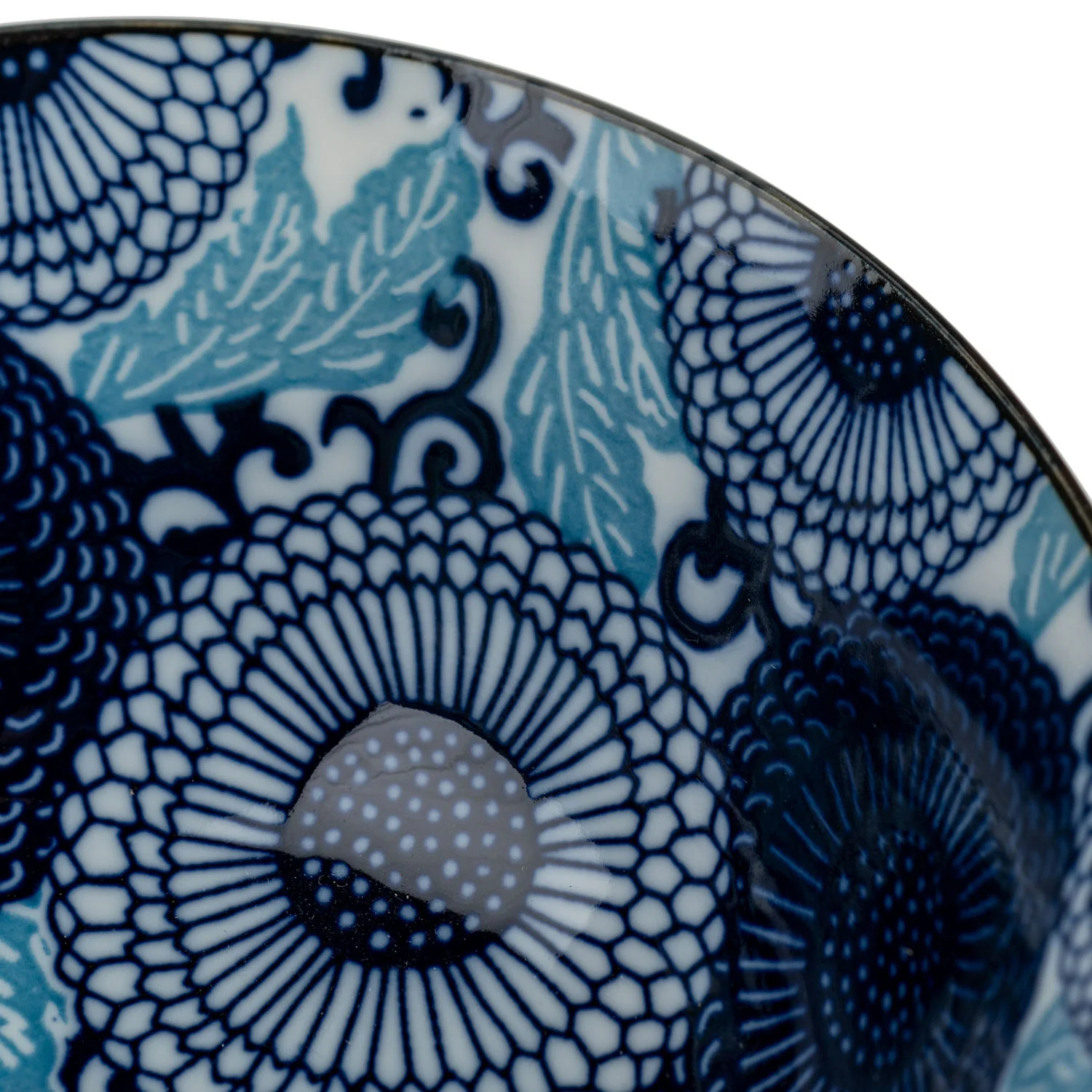 Blue Chrysanthemum Japanese Soup Bowl - Image 5