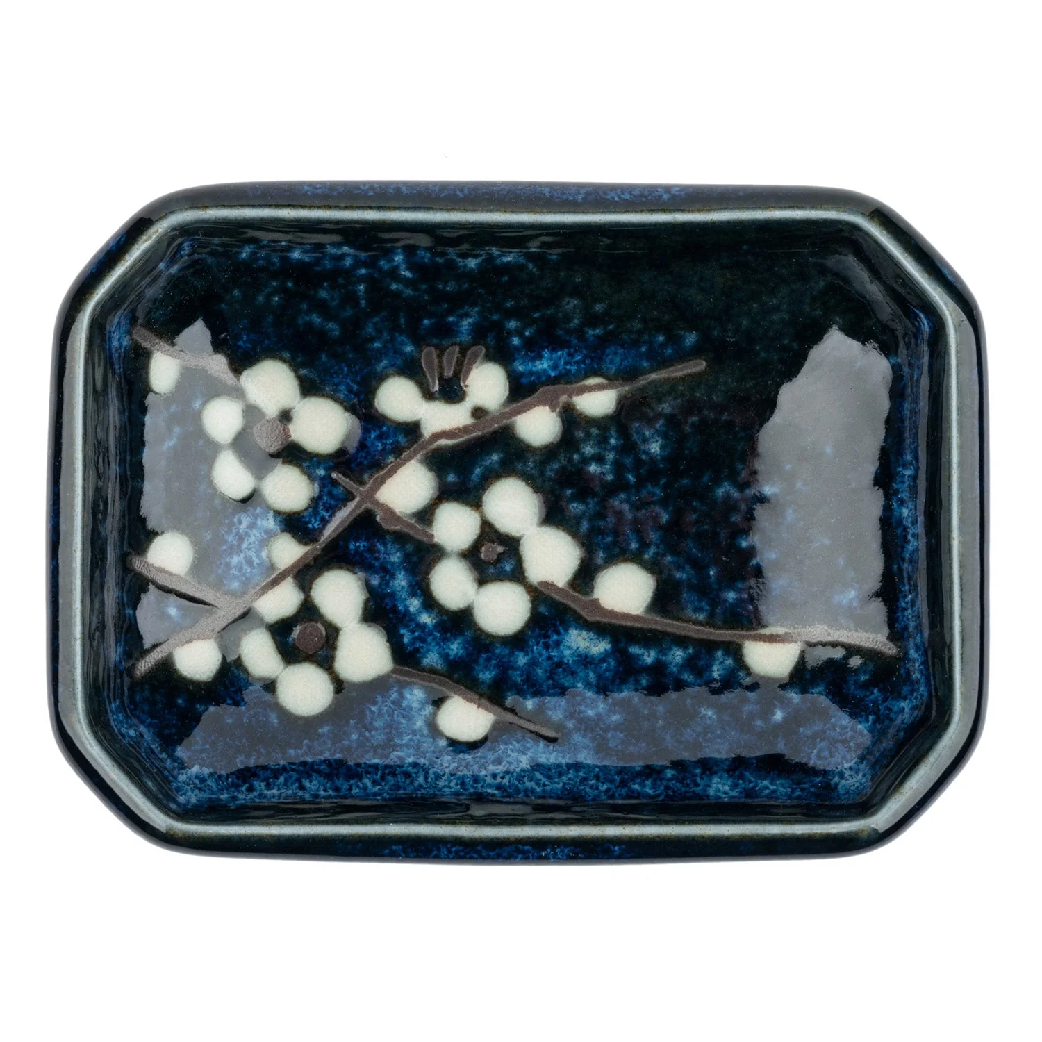 Blue Hana Cherry Blossom Japanese Sauce Dish - Image 3