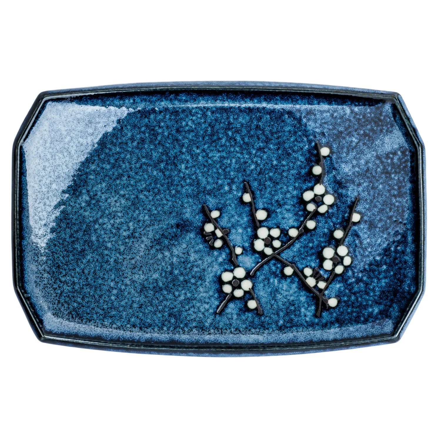Blue Hana Cherry Blossom Japanese Sushi Plate - Image 4