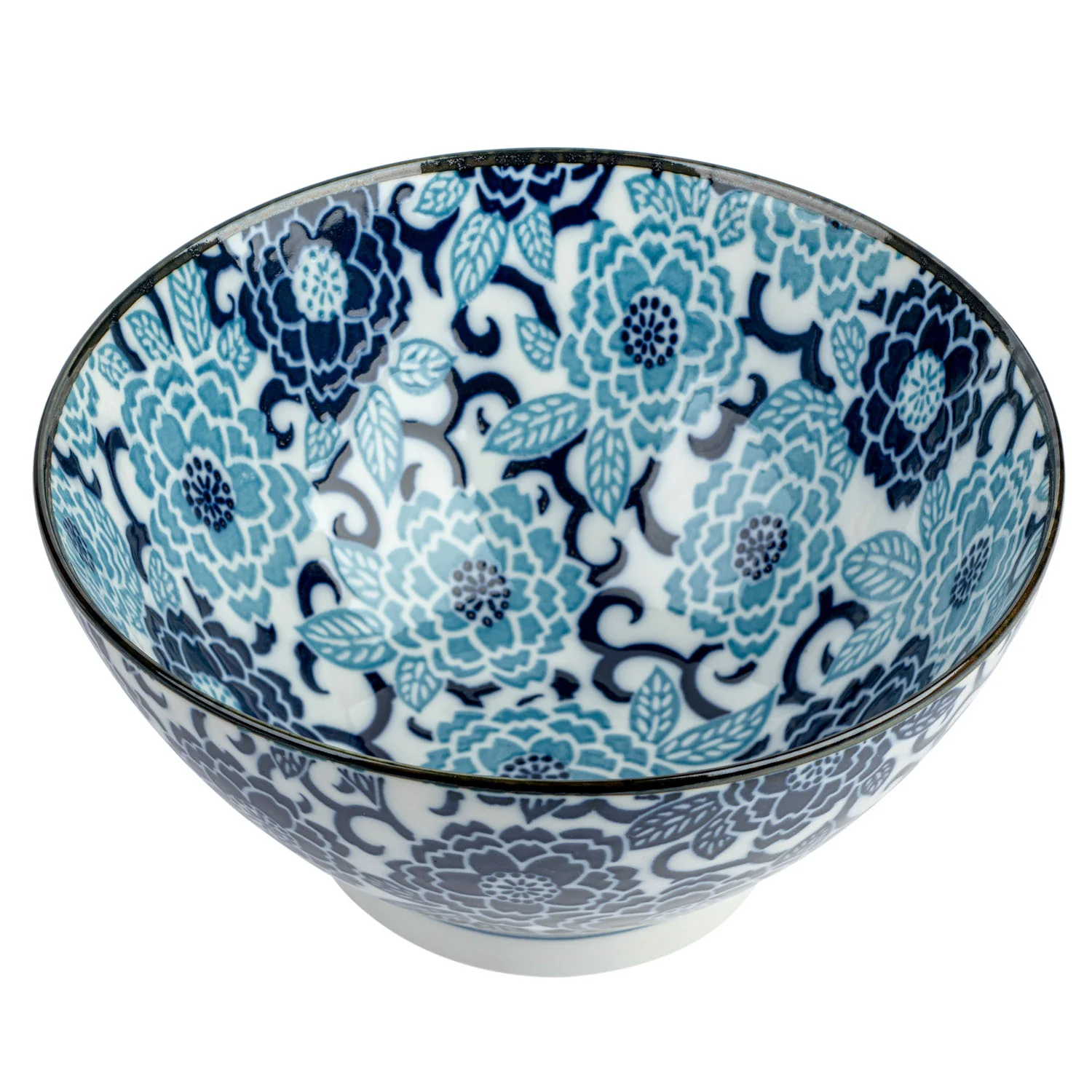 Blue Peony Japanese Ramen Bowl - Image 2