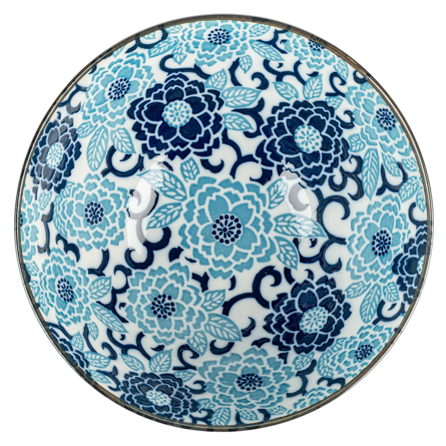 Blue Peony Japanese Ramen Bowl Set - Image 4