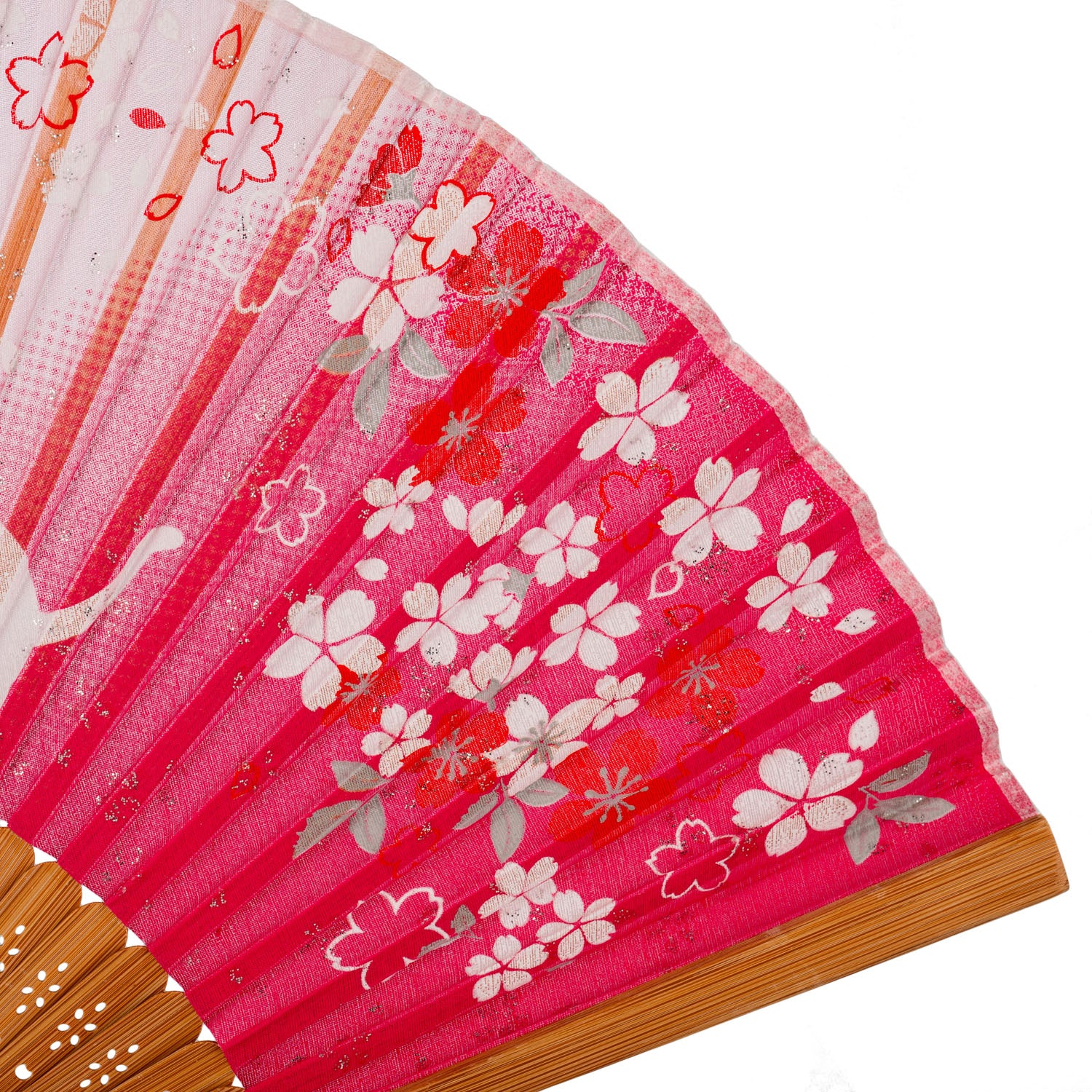 Cat and Pink Cherry Blossom Japanese Folding Fan - Image 4