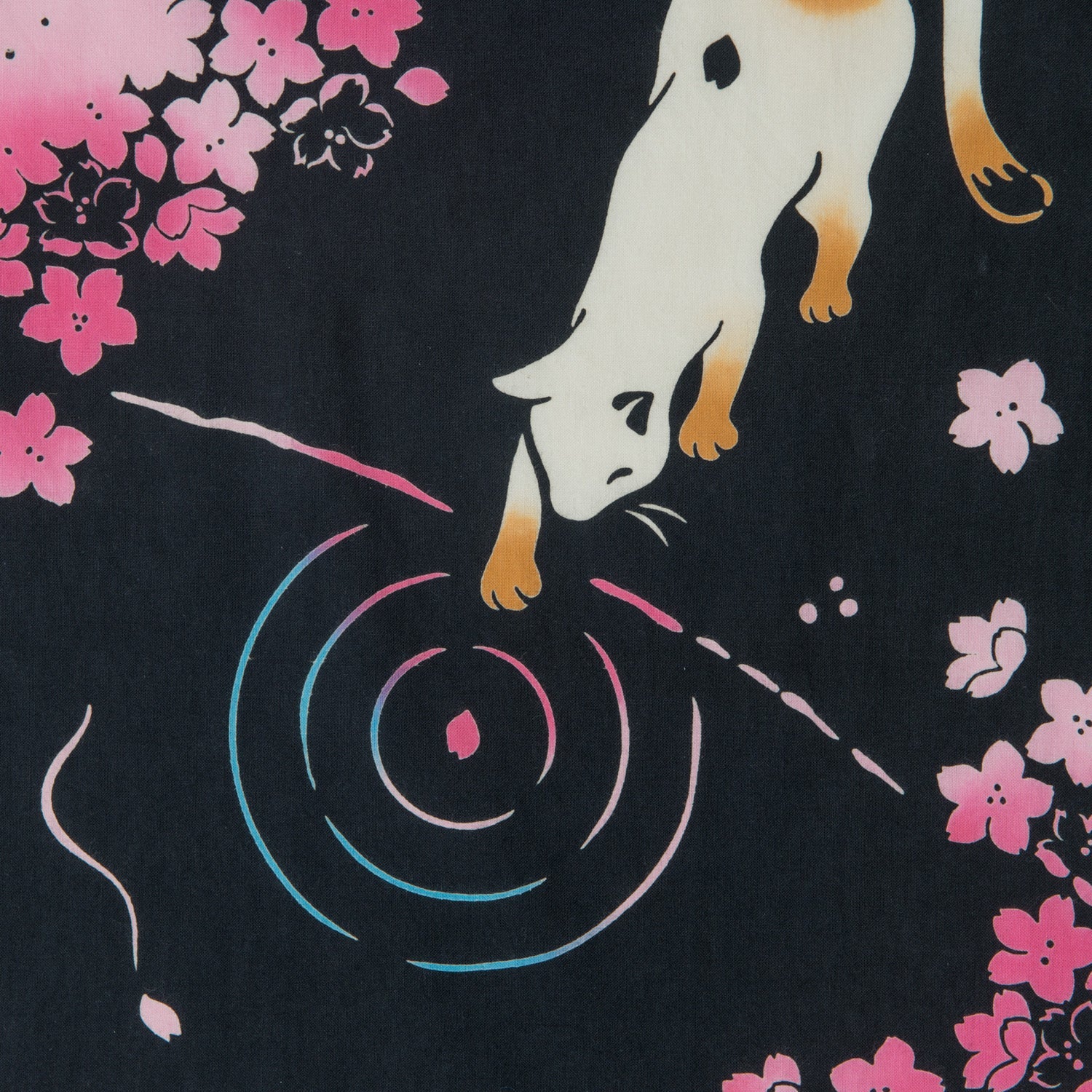 Cat at Hanami Japanese Wall Hanging Set - Image 3