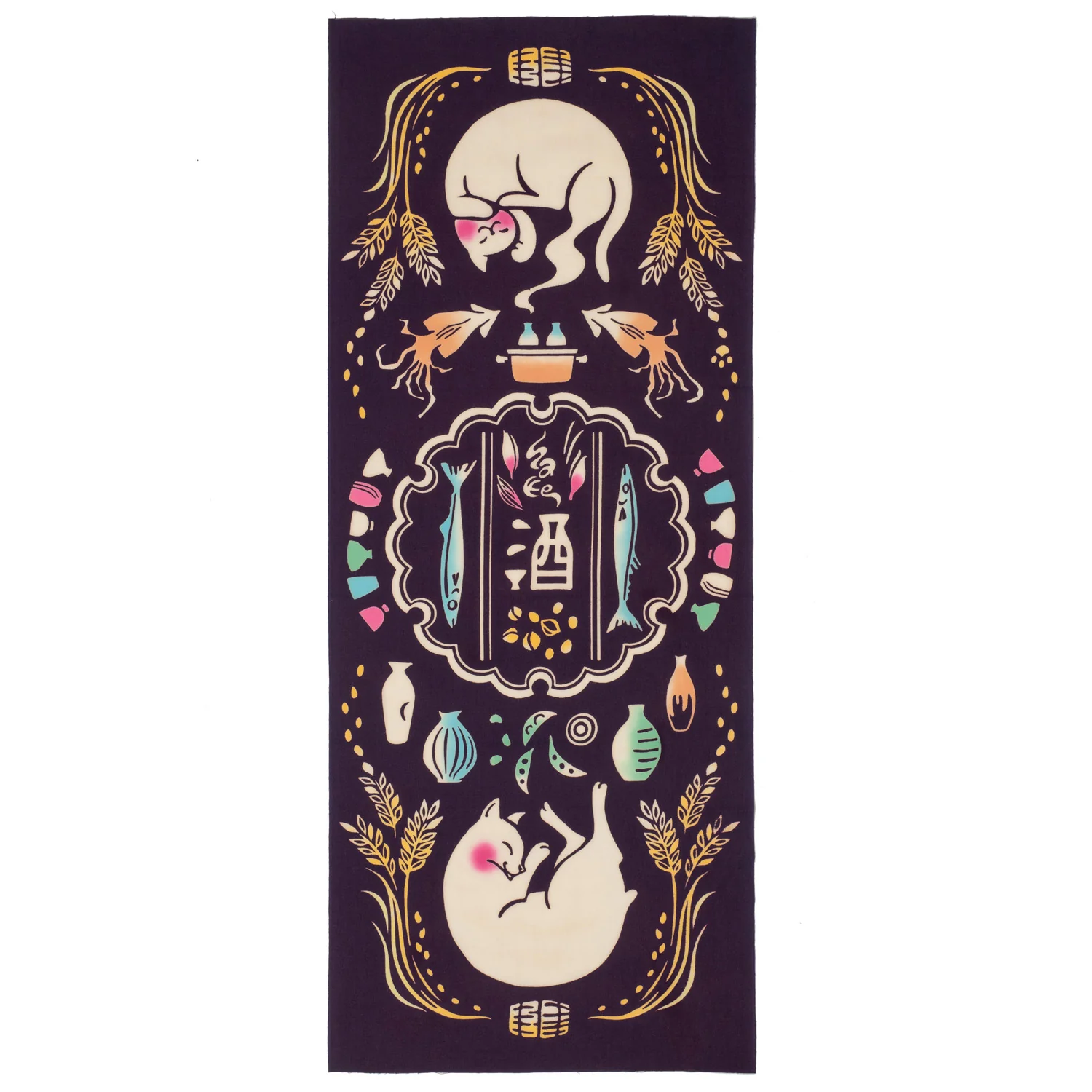 Cats and Sake Japanese Tapestry Set - Image 3