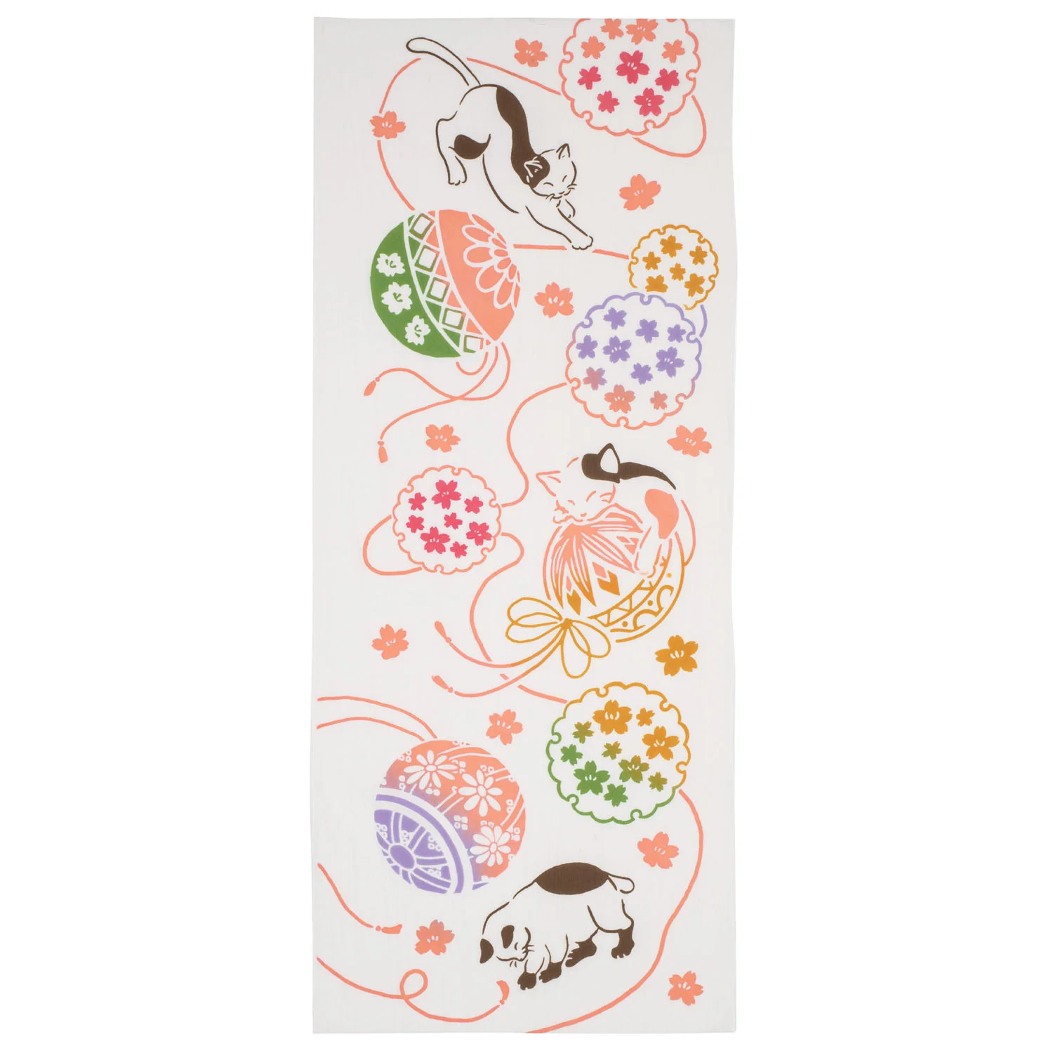Cats and Temari Japanese Tapestry Set - Image 3