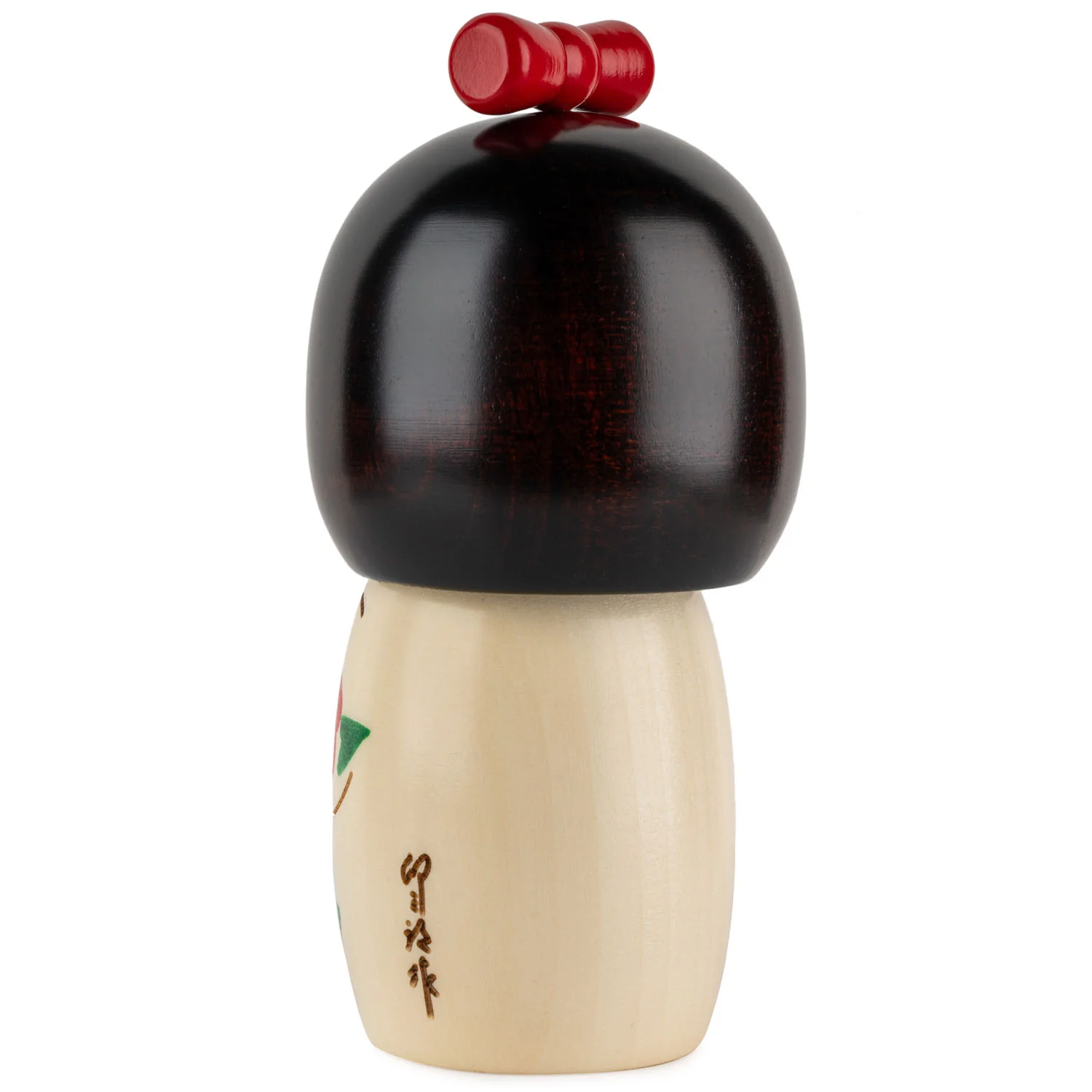 Cute Girl with Ribbon Japanese Kokeshi Doll - Image 3