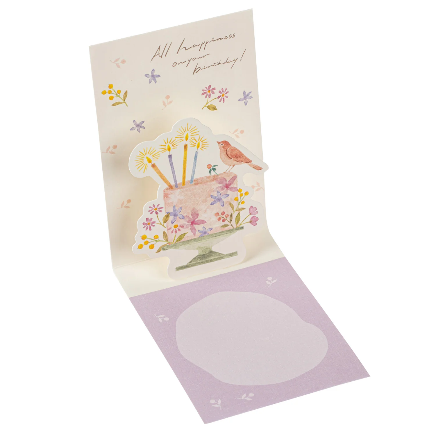 Floral Mini Pop Open Japanese Birthday Card - Image 2