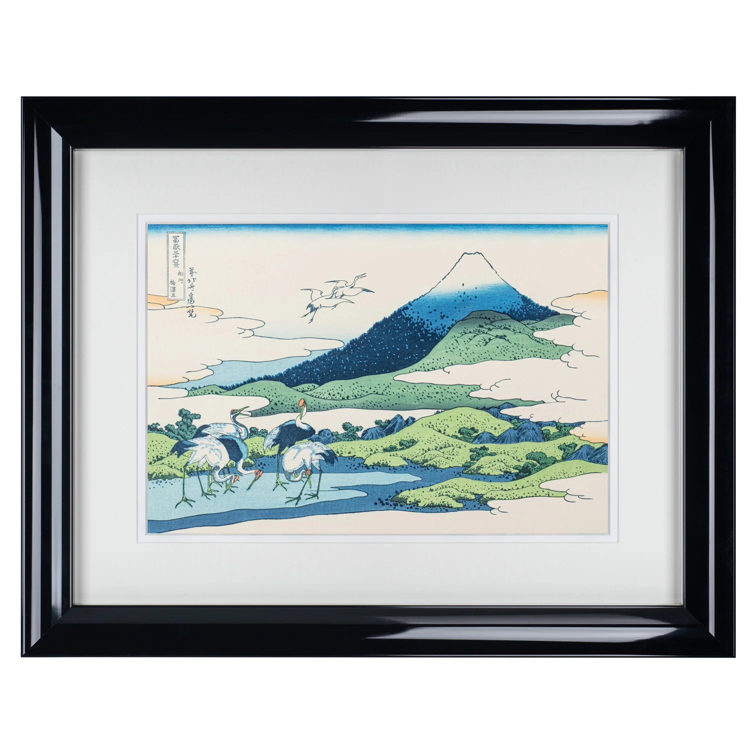 Framed Umezawaza in Sagami Japanese Woodblock Print