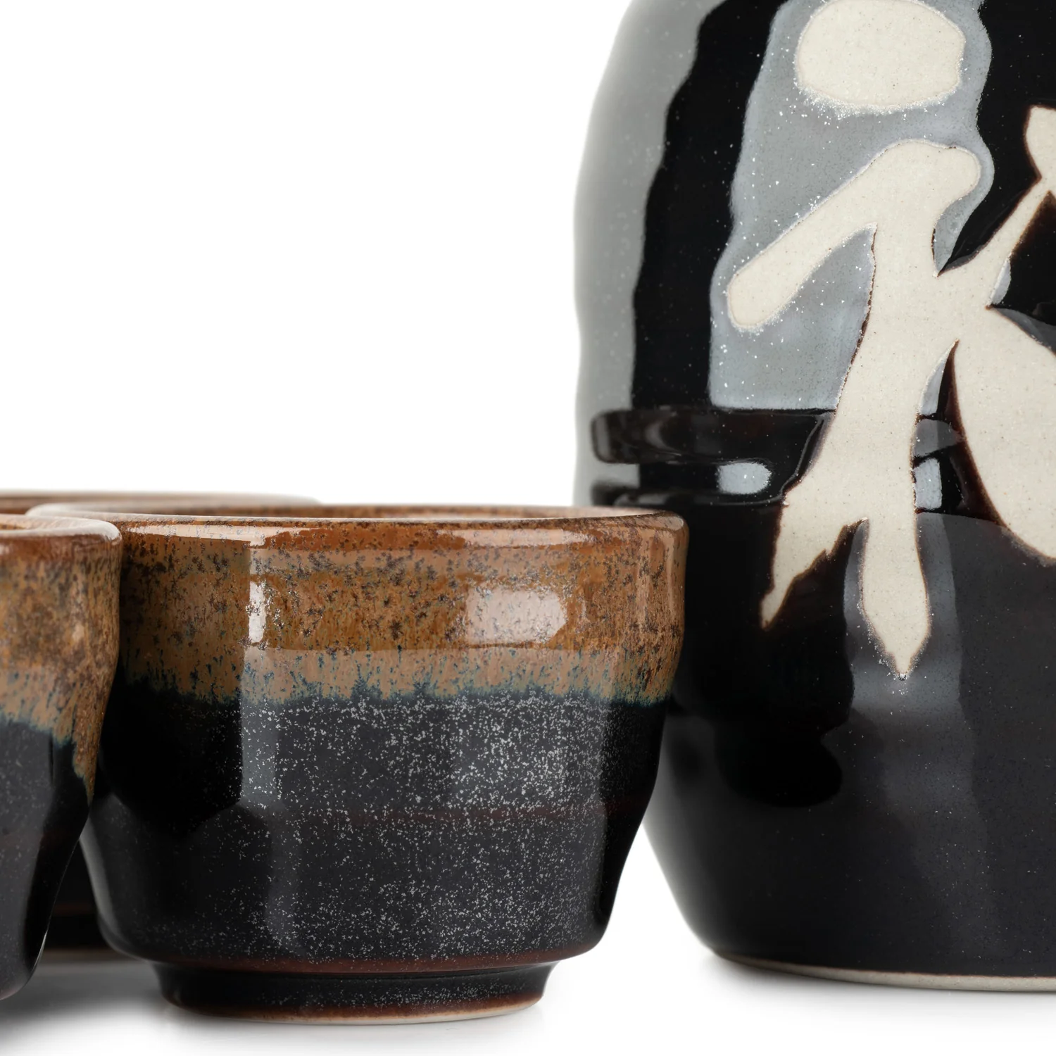 Happiness Japanese Sake Pot and Cup Set - Image 2