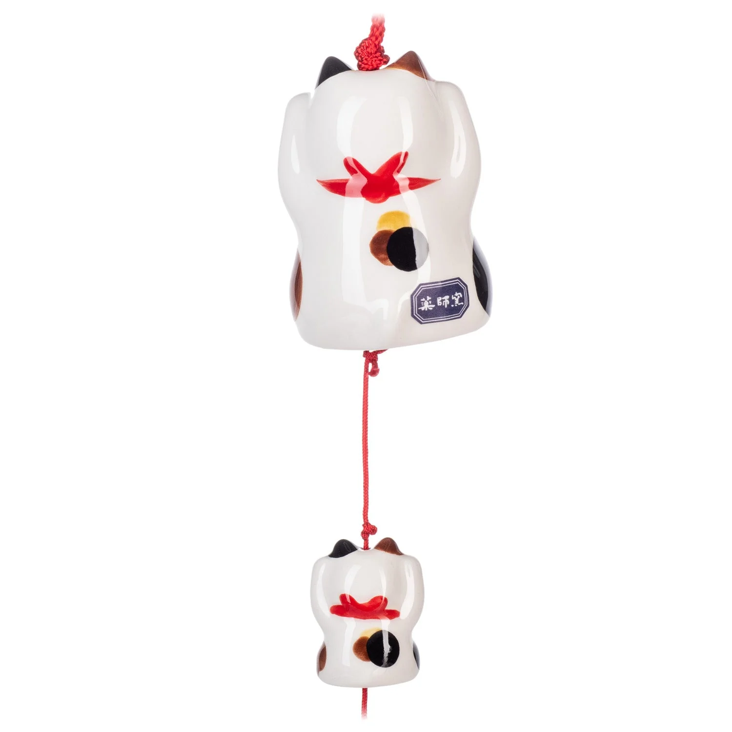 Happy Calico Lucky Cat Japanese Wind Chime - Image 3