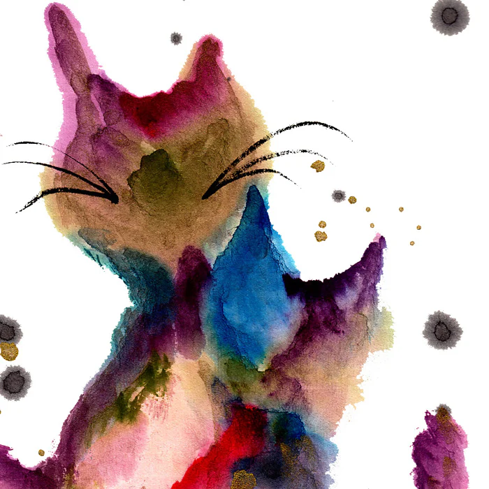 Happy Cats Black Frame A5 Japanese Print - Image 4