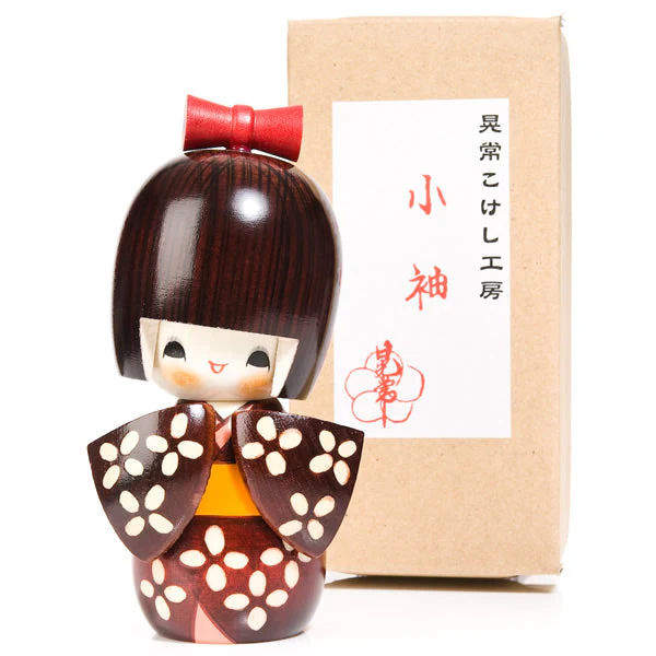 Happy Girl in Kimono Authentic Kokeshi Doll - Image 3