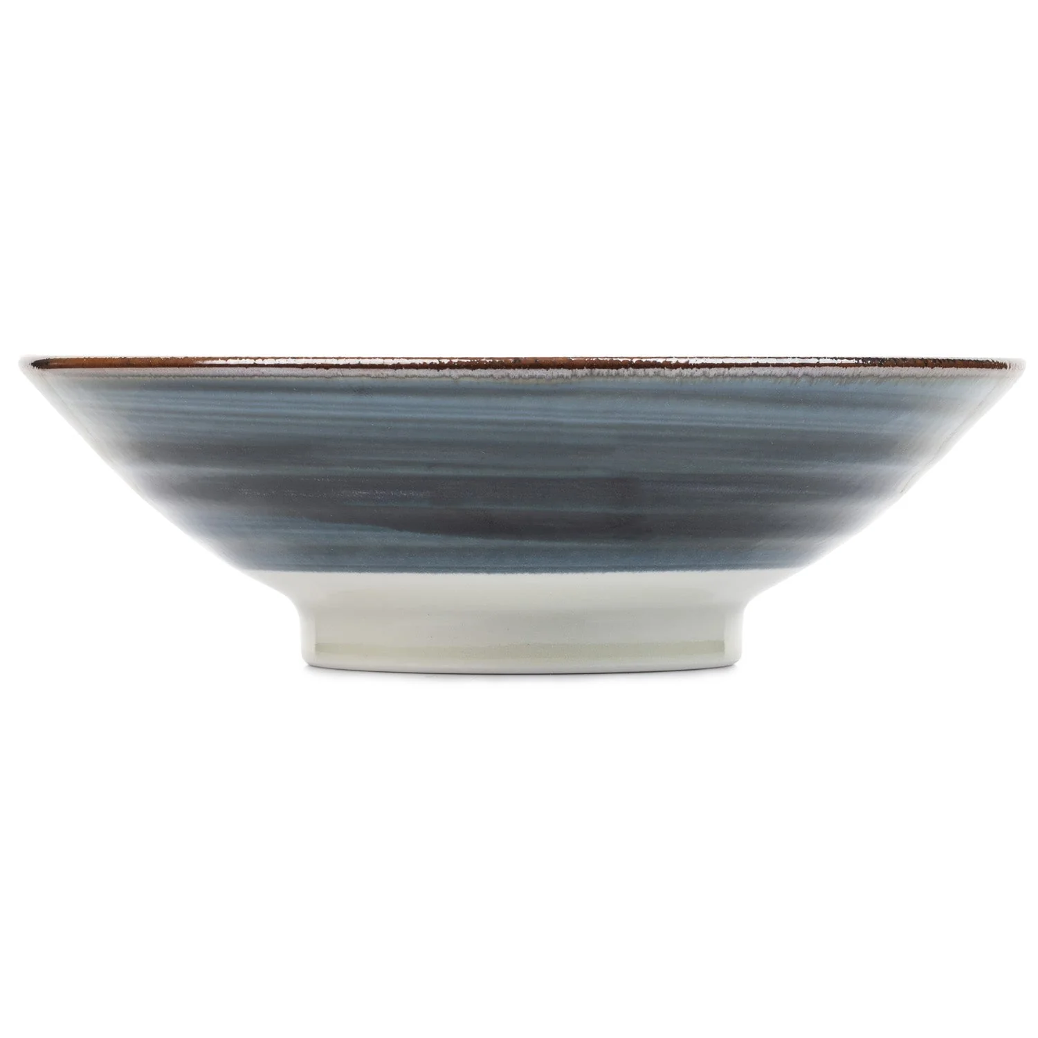 Indigo Blue and White Floral Large Japanese Serving Bowl - Image 3