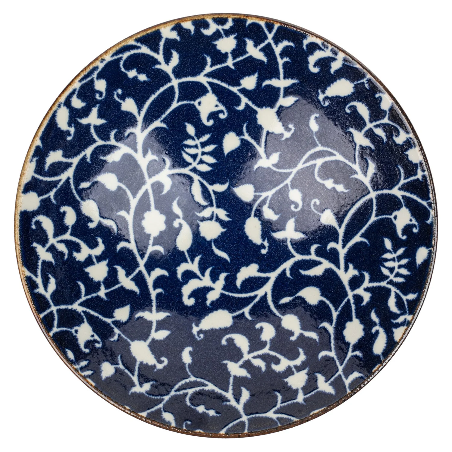 Indigo Blue and White Floral Large Japanese Serving Bowl - Image 5