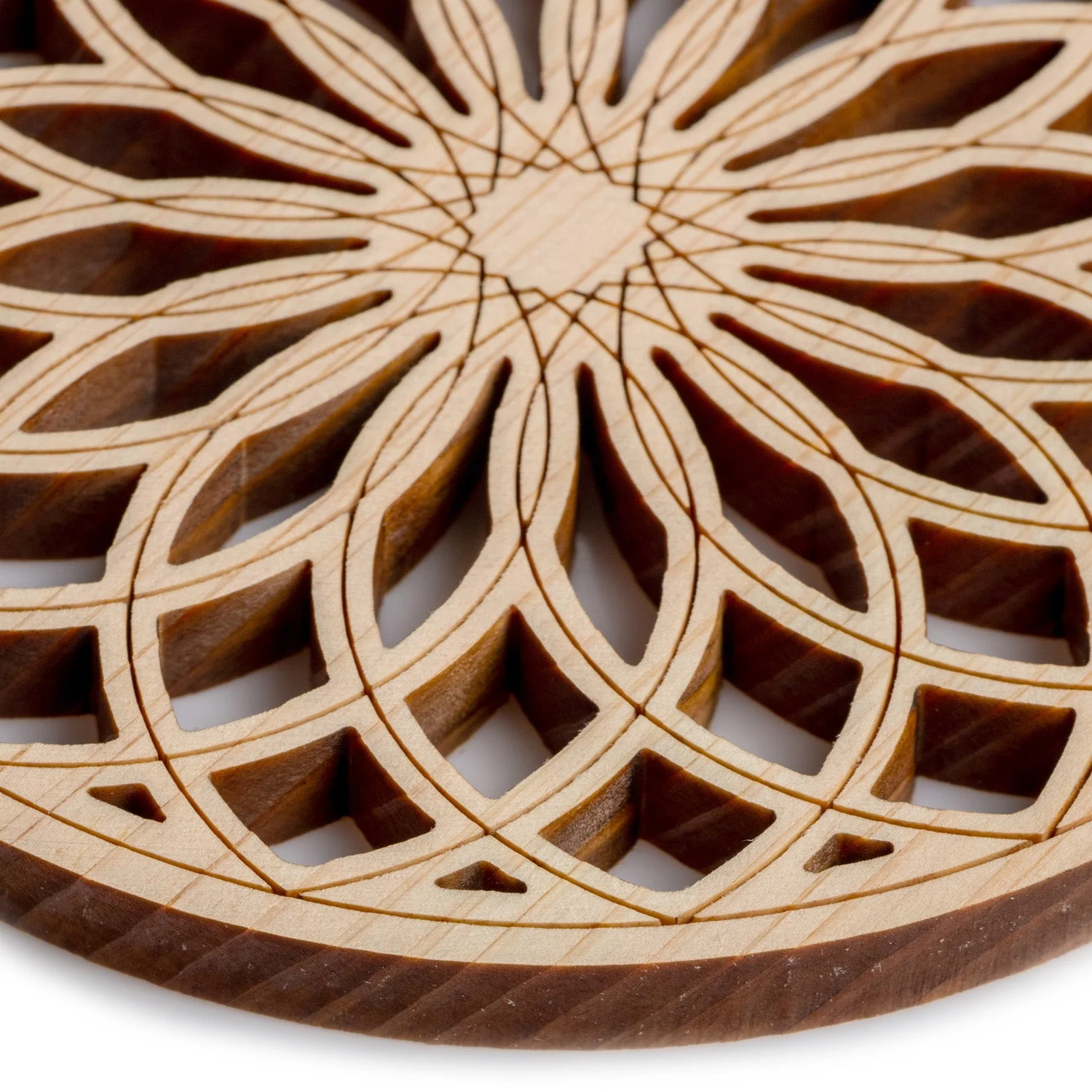 Kaleidoscope Natural Wood Premium Japanese Coaster - Image 3