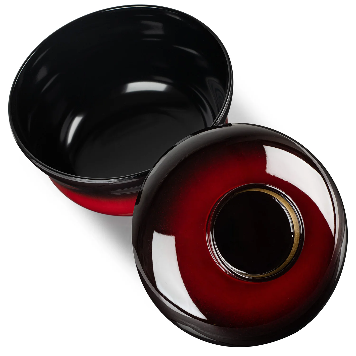 Kasumi Japanese Lacquer Bowl and Lid - Image 3