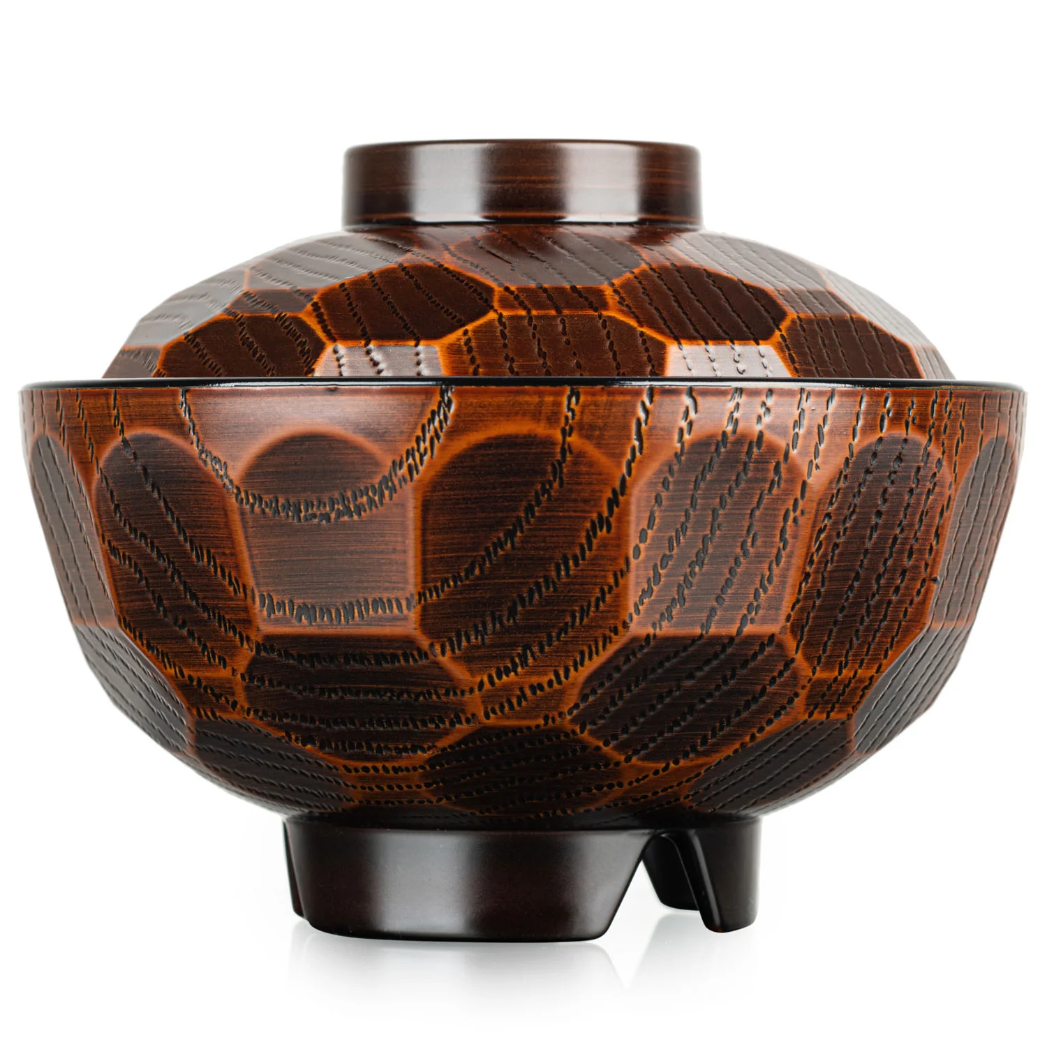 Kikko Japanese Lacquer Bowl and Lid - Image 2