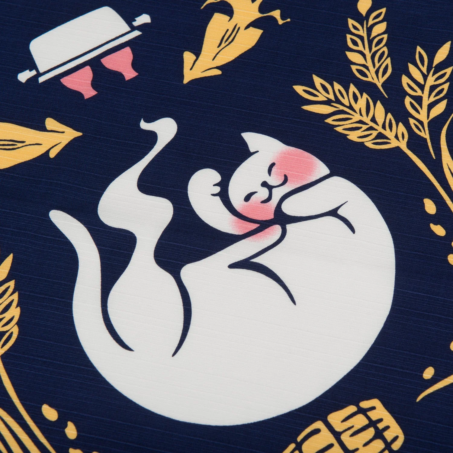 Large Blue and White Cat Japanese Furoshiki - Image 2