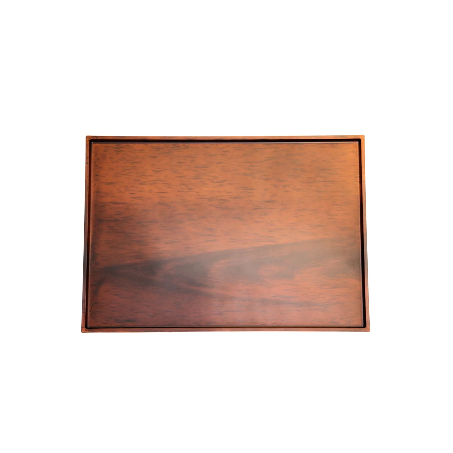 Small Brown Oblong Wood Effect Japanese Tray - Image 3