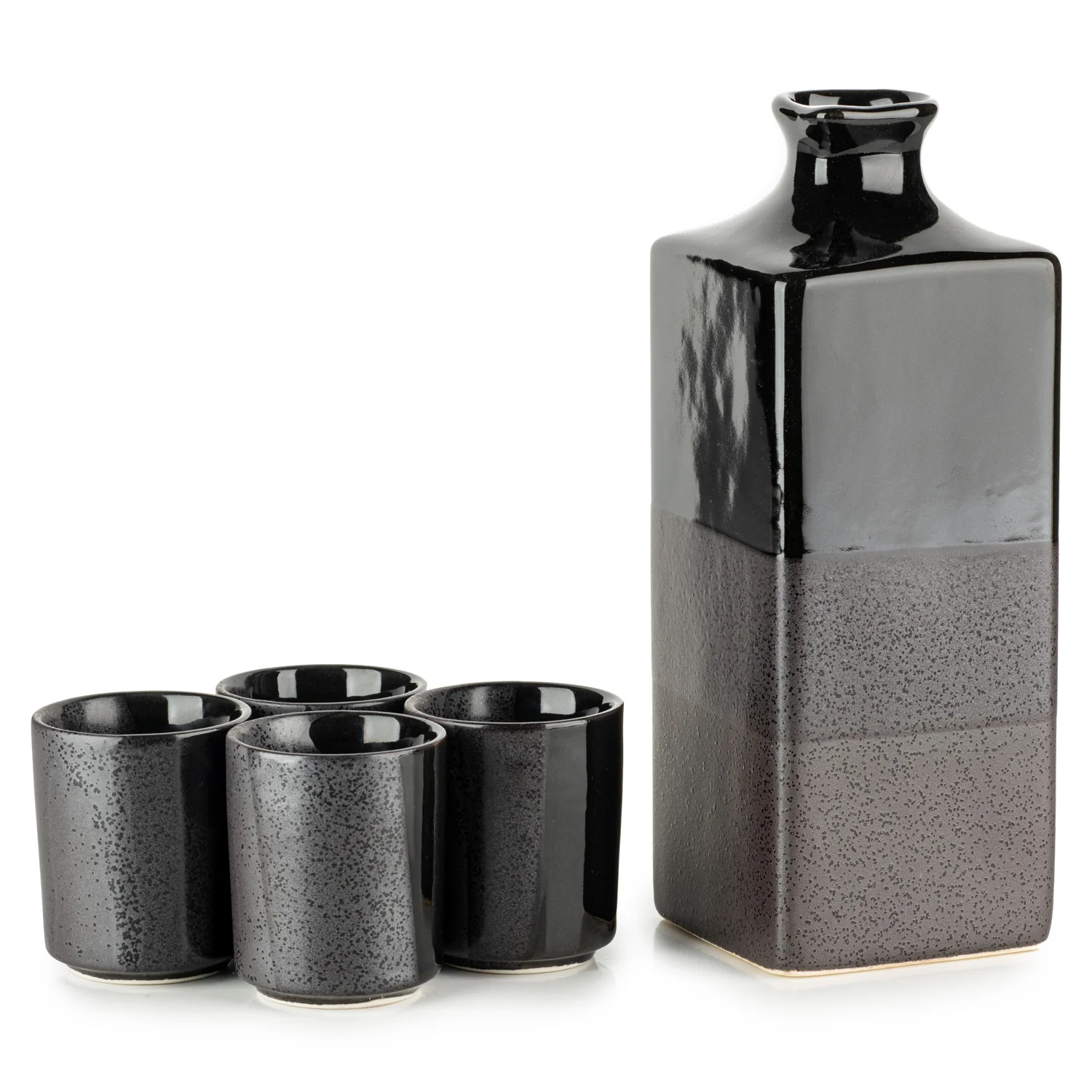 Large Premium Black Nanban Japanese Sake Set