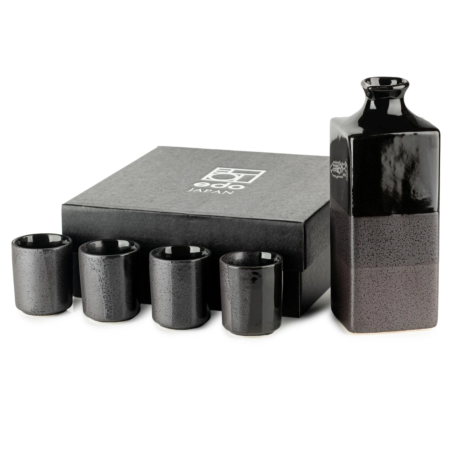 Large Premium Black Nanban Japanese Sake Set - Image 2