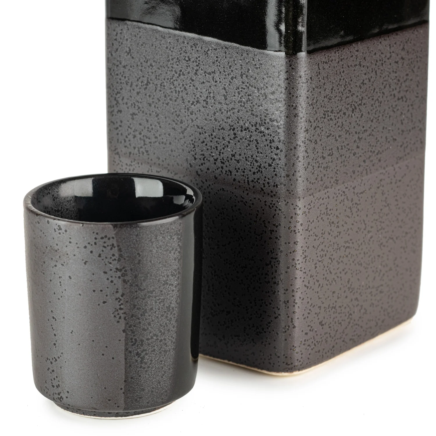 Large Premium Black Nanban Japanese Sake Set - Image 3