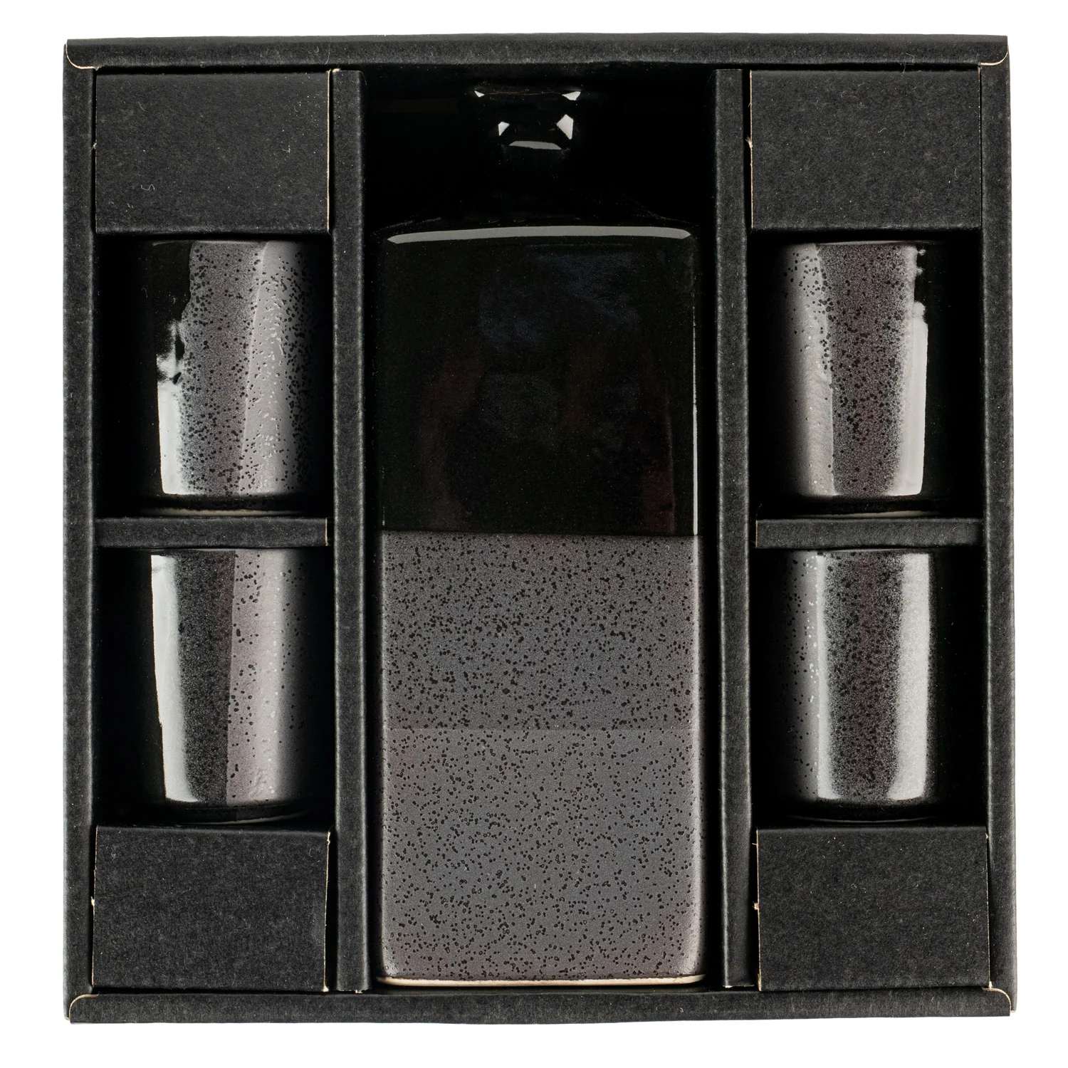 Large Premium Black Nanban Japanese Sake Set - Image 4