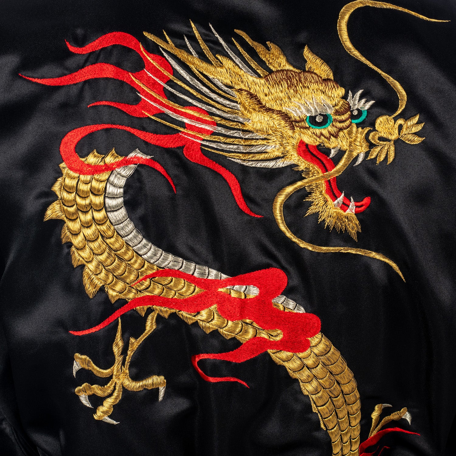 Mens Black Dragon Long Japanese Kimono - Image 4