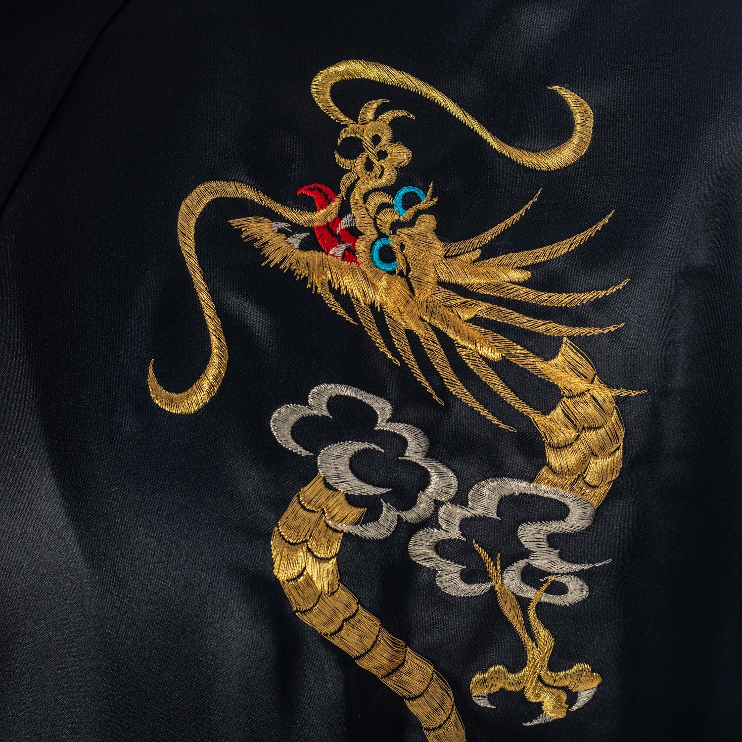 Mens Black with Gold Dragon Japanese Yukata - Image 3