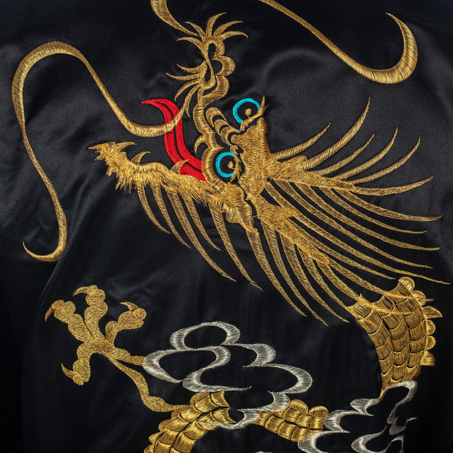 Mens Black with Gold Dragon Japanese Yukata - Image 4