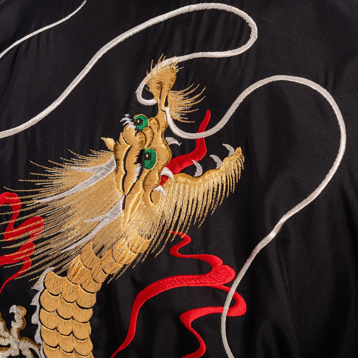 Mens Embroidered Dragon Long Black Japanese Kimono - Image 5