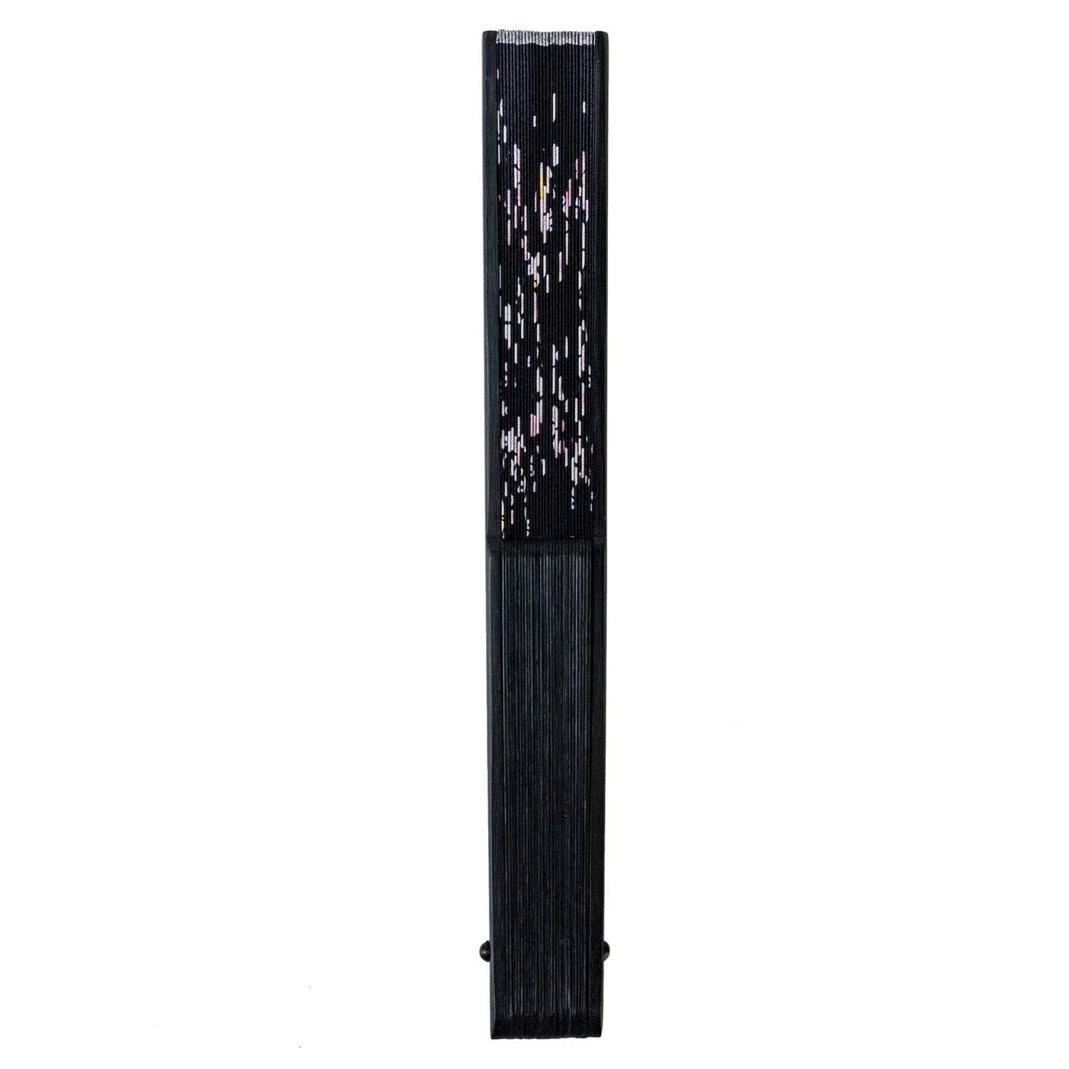 Midnight Black Sakura Japanese Folding Fan - Image 3