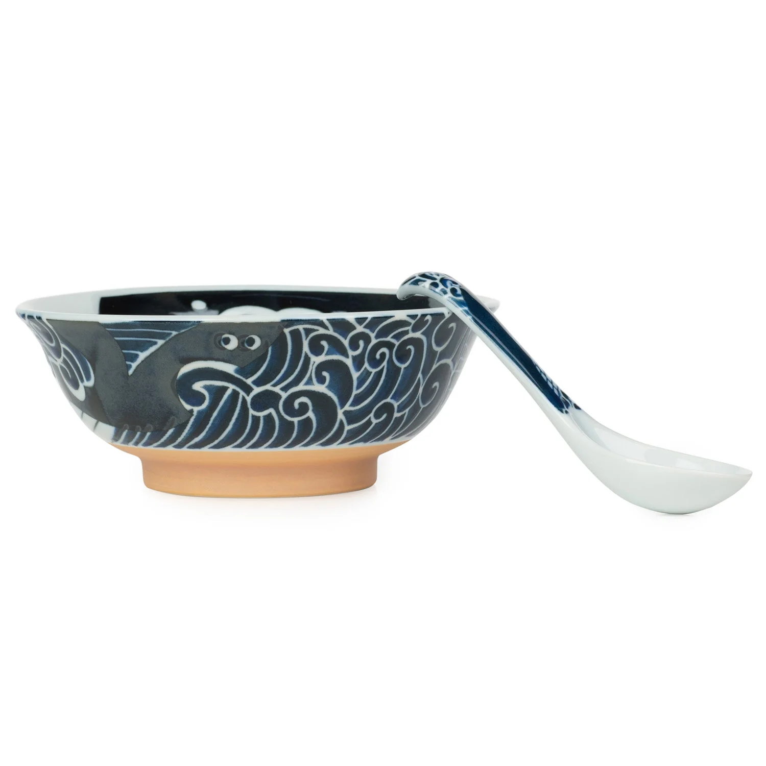 New 6pce Whale Indigo Blue Japanese Ramen Bowl Set - Image 5