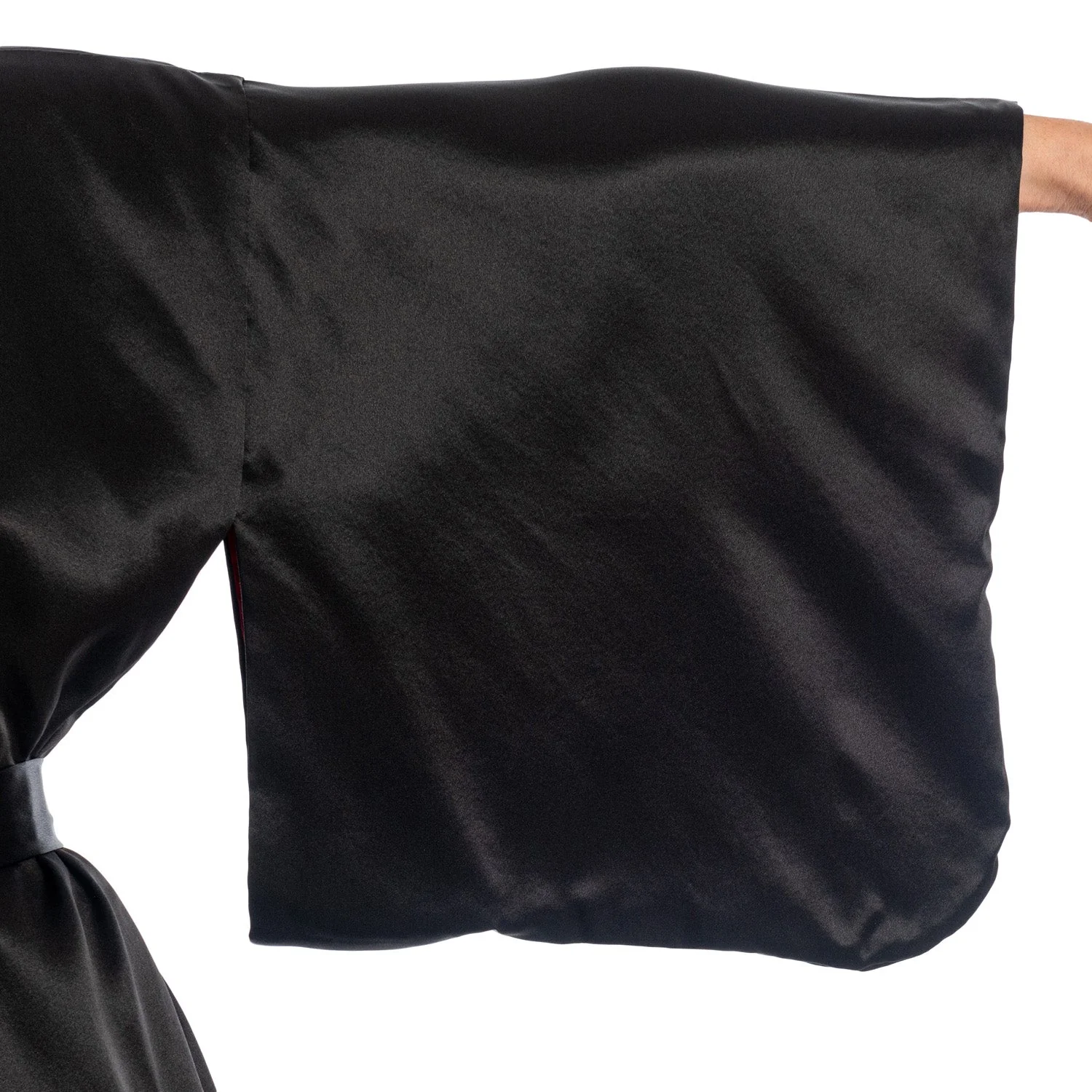 Premium Black Silk Ladies Japanese Kimono - Image 4