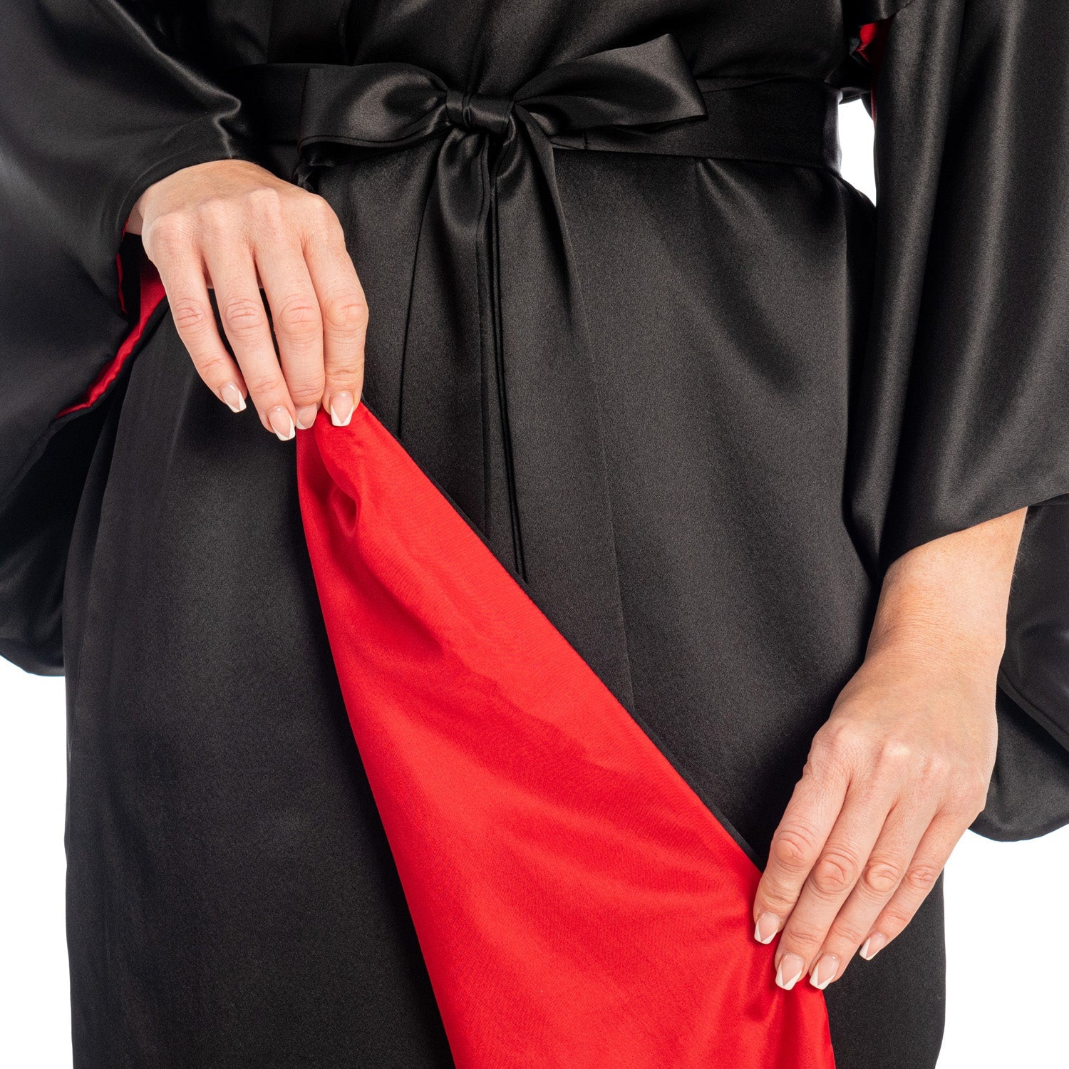 Premium Black Silk Ladies Japanese Kimono - Image 6