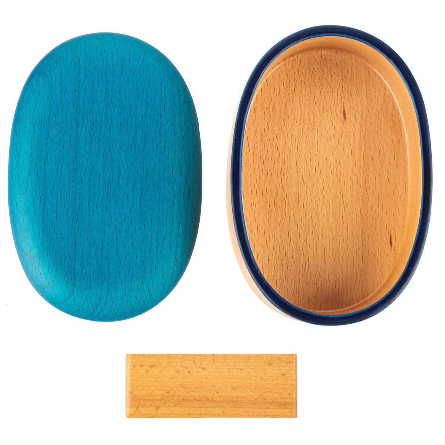 Premium Turquoise Japanese Wooden Bento Box - Image 3