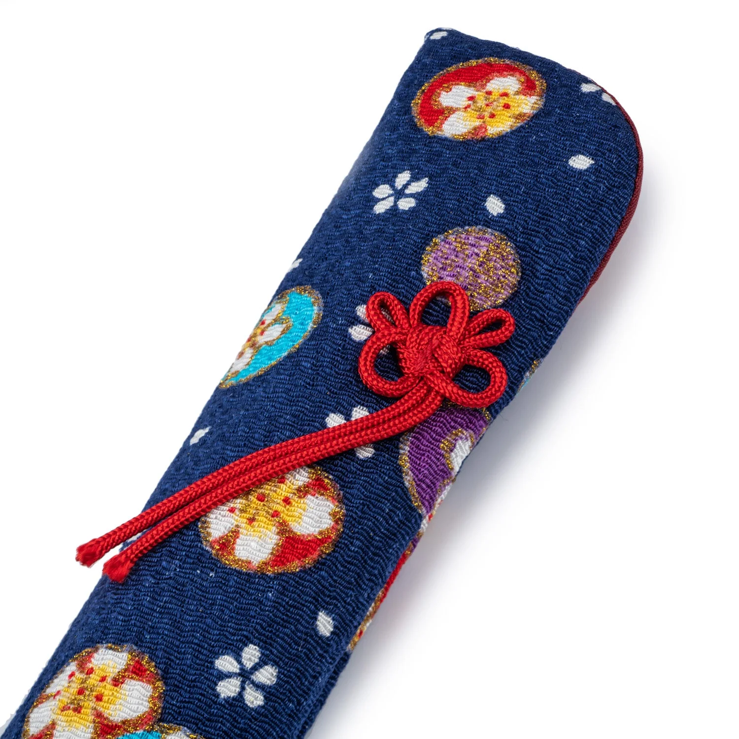 Pretty Blue Floral Japanese Folding Fan Case - Image 2