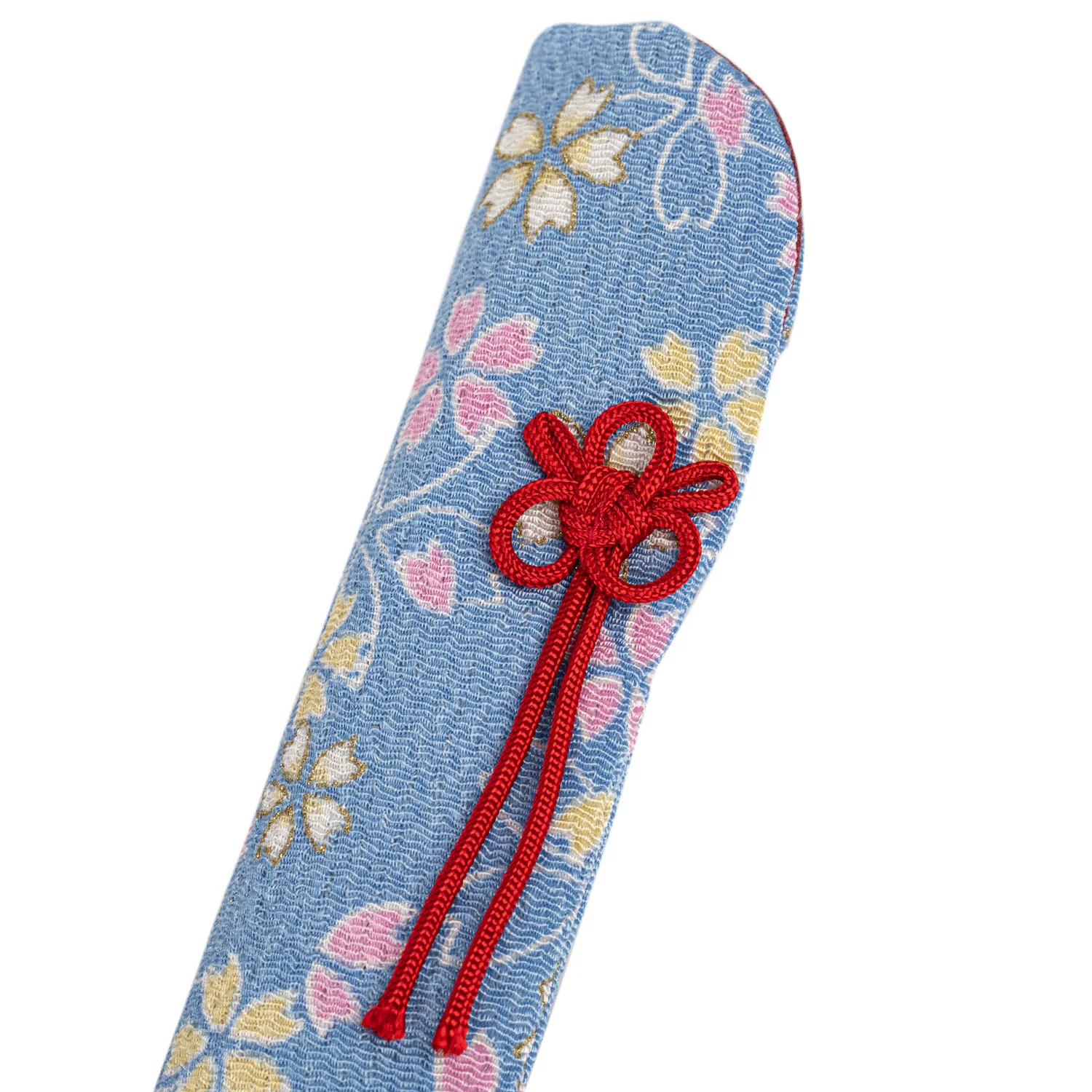 Pretty Pale Blue Floral Japanese Folding Fan Case - Image 2
