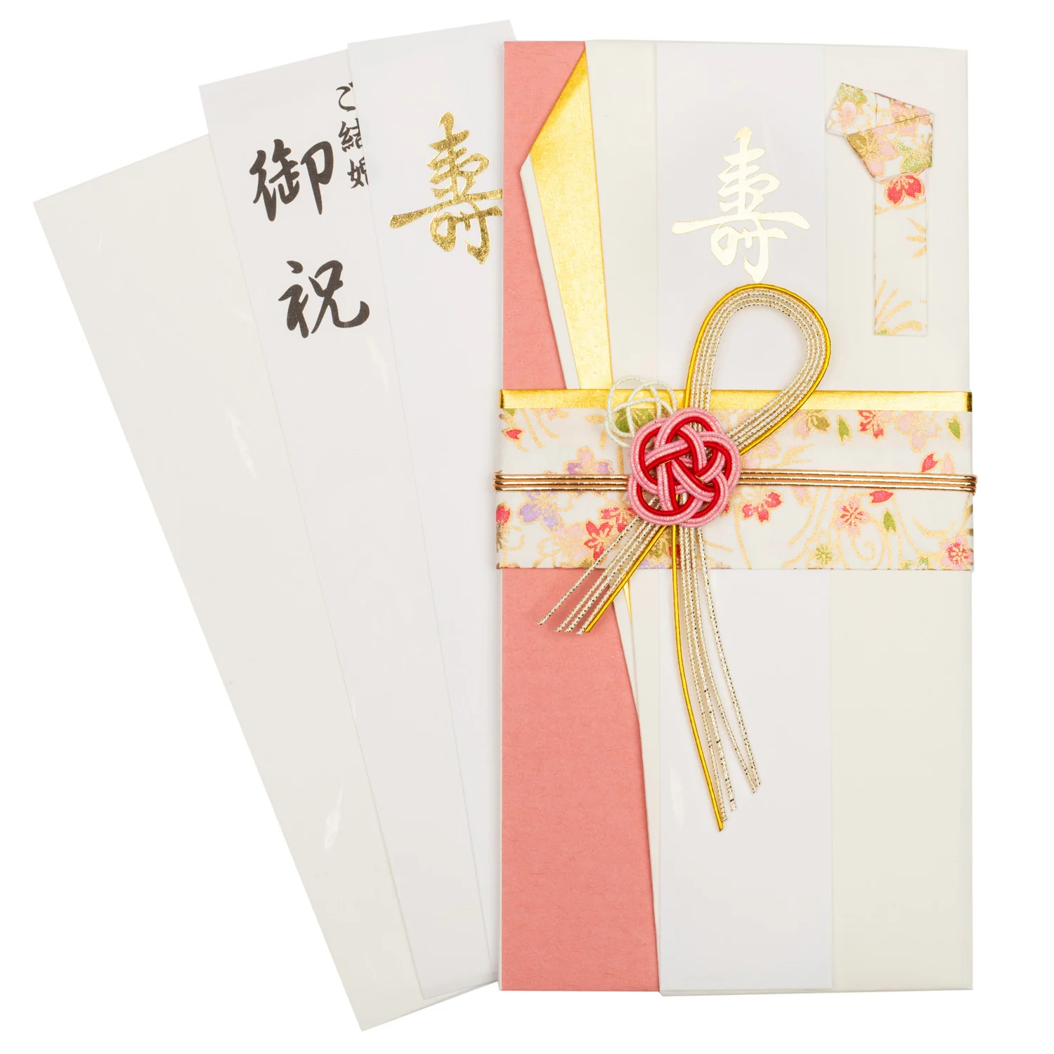 Pretty Pink Floral Japanese Wedding Card - Image 3