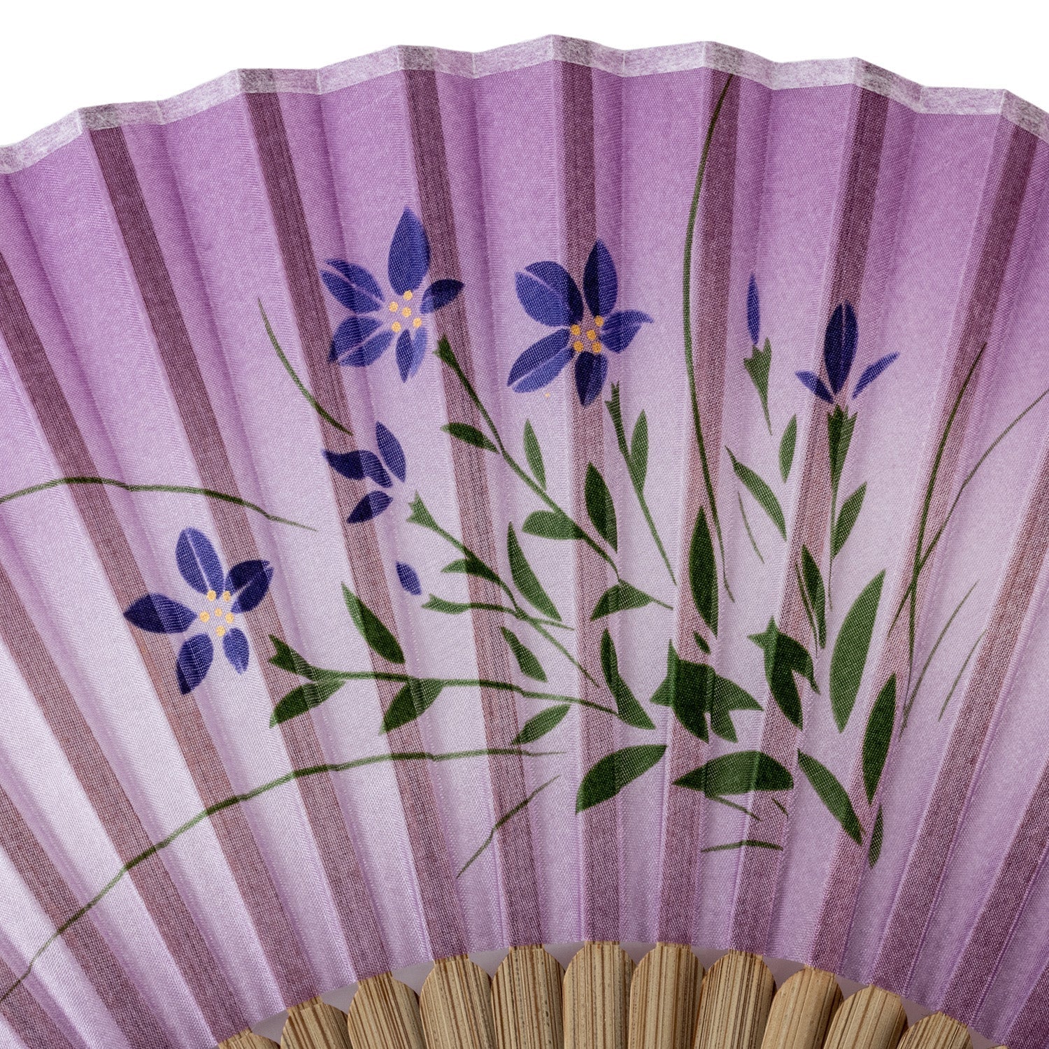 Purple Bellflower Japanese Folding Fan - Image 3
